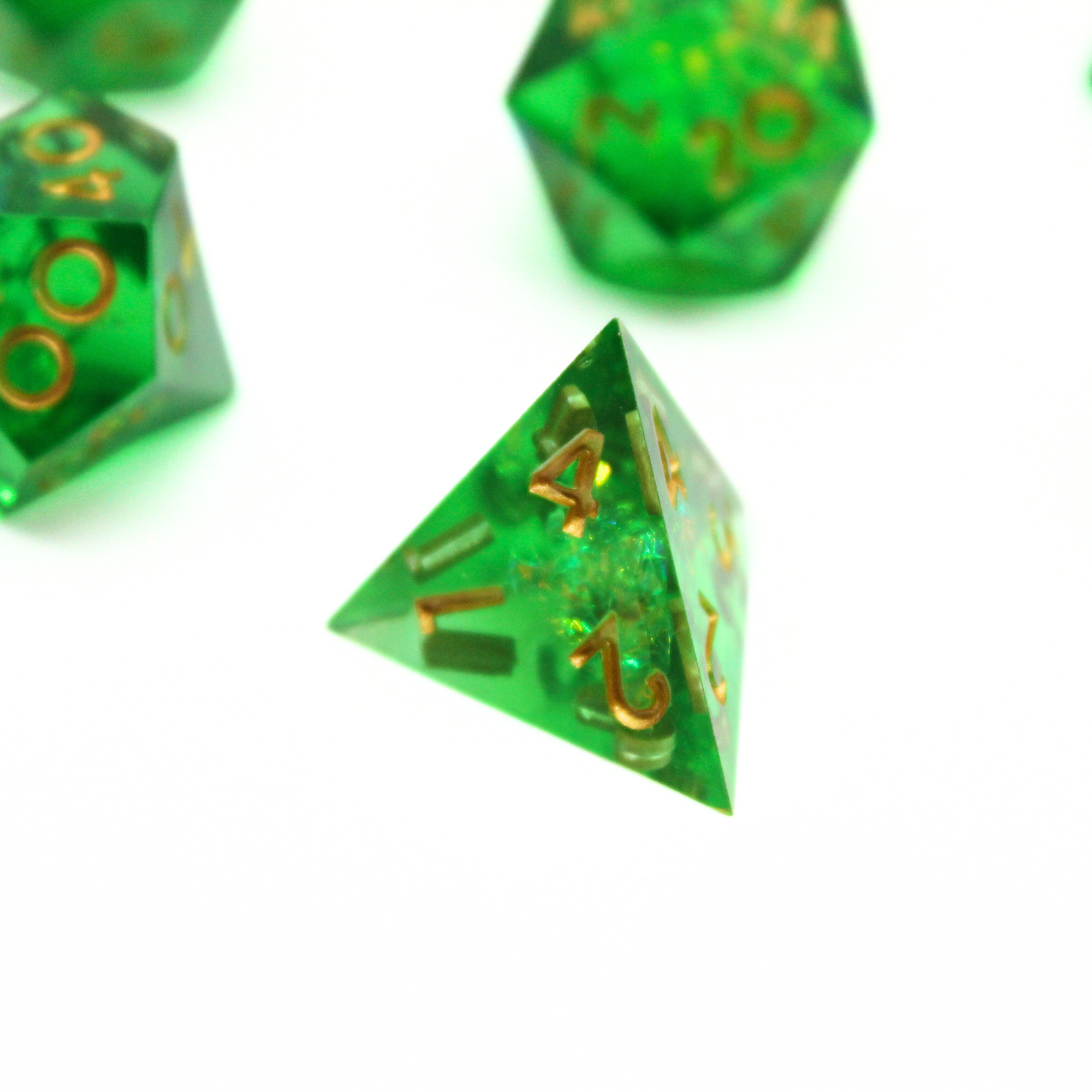 Verdant Vault 7pcs Inclusion Dice Set | Sharp Edge Dice