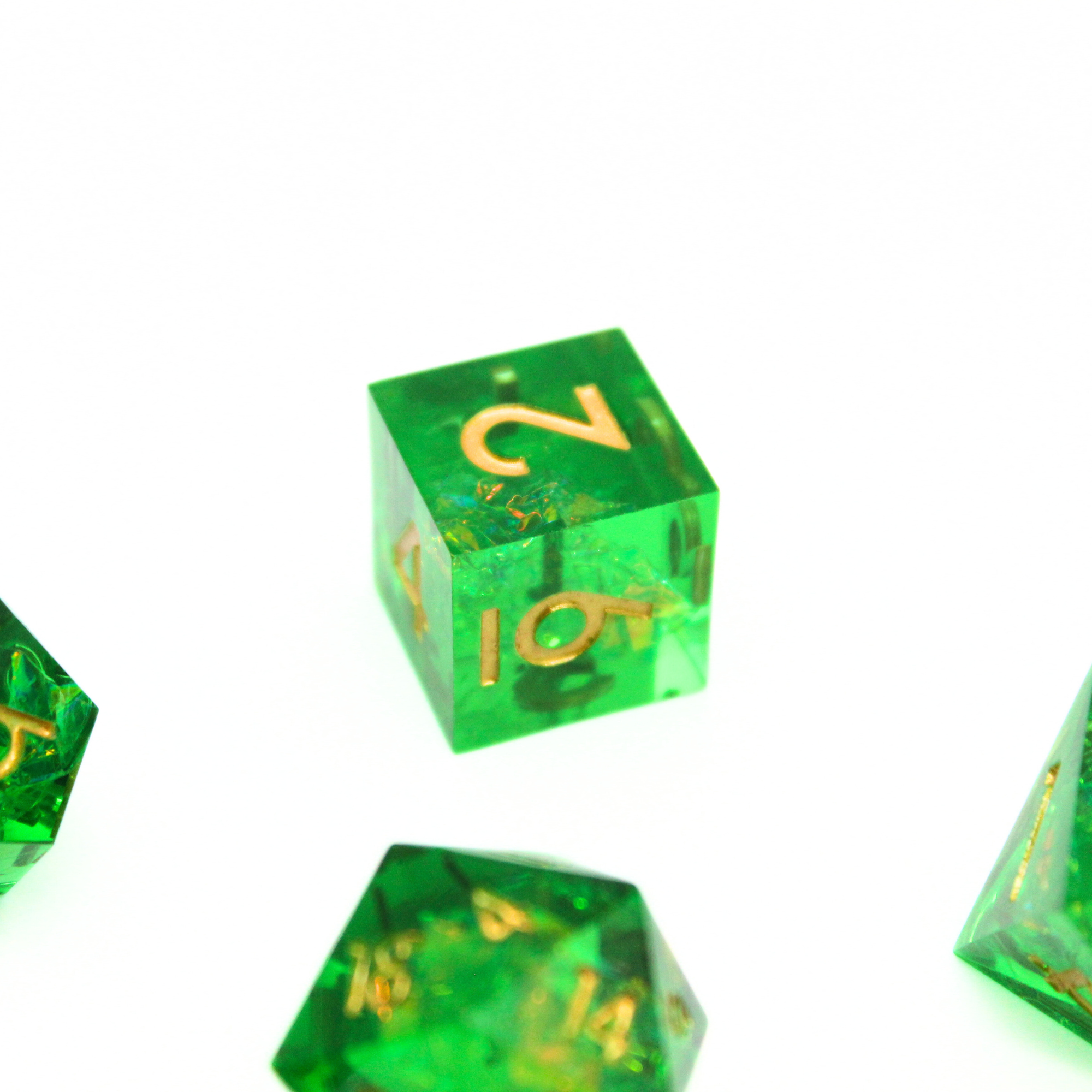 Verdant Vault 7pcs Inclusion Dice Set | Sharp Edge Dice