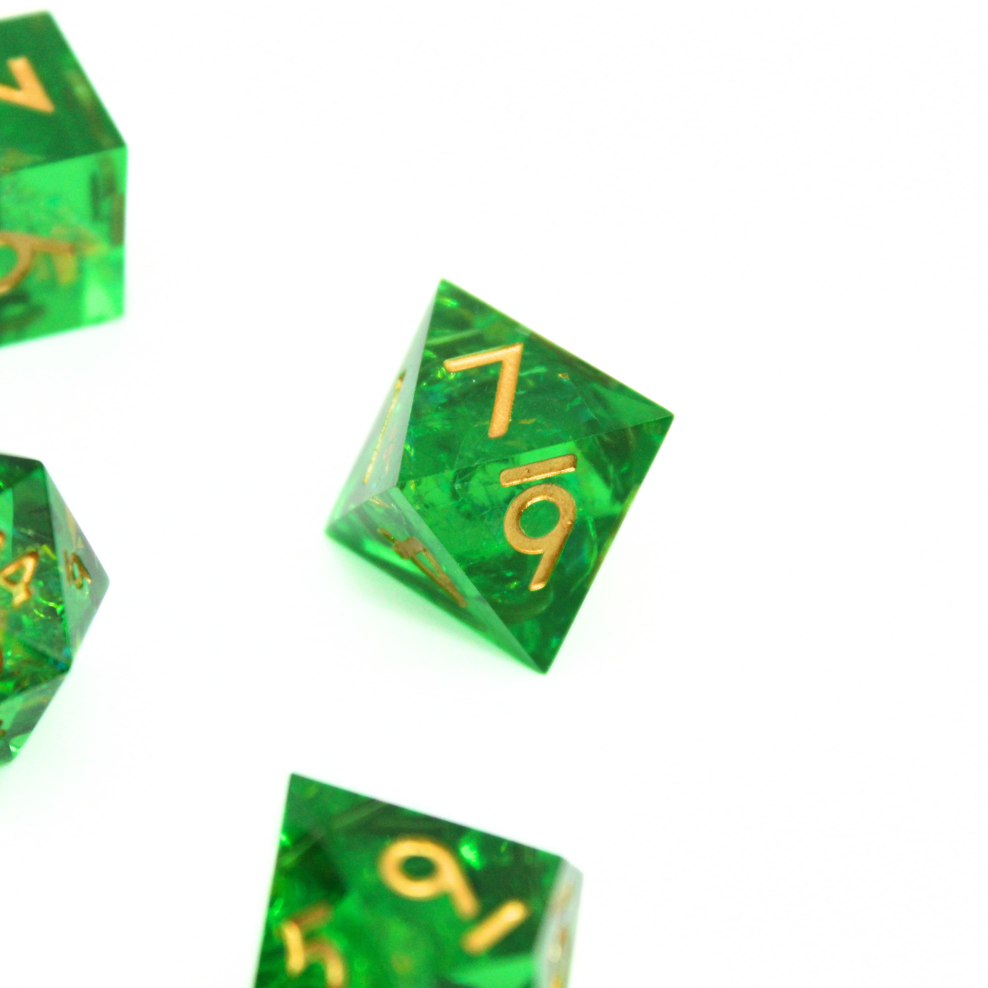 Verdant Vault 7pcs Inclusion Dice Set | Sharp Edge Dice