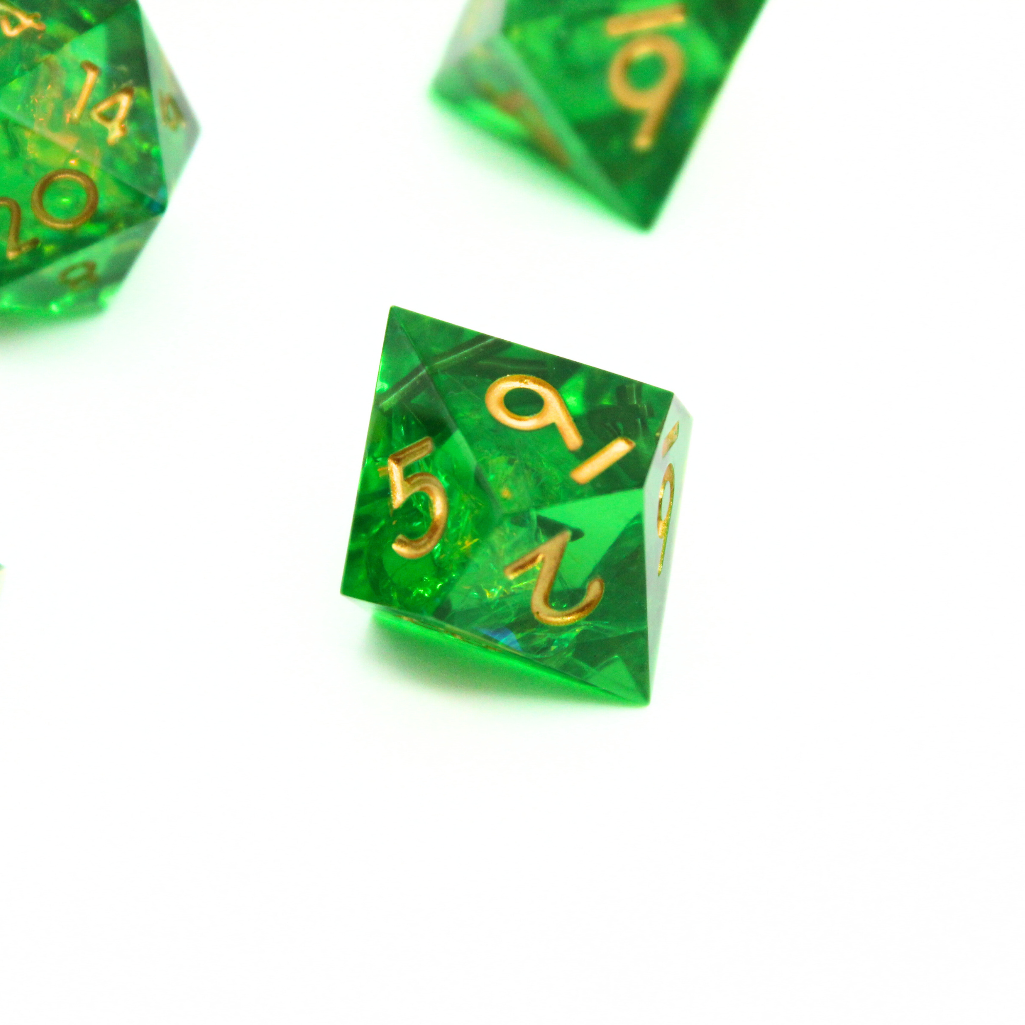 Verdant Vault 7pcs Inclusion Dice Set | Sharp Edge Dice