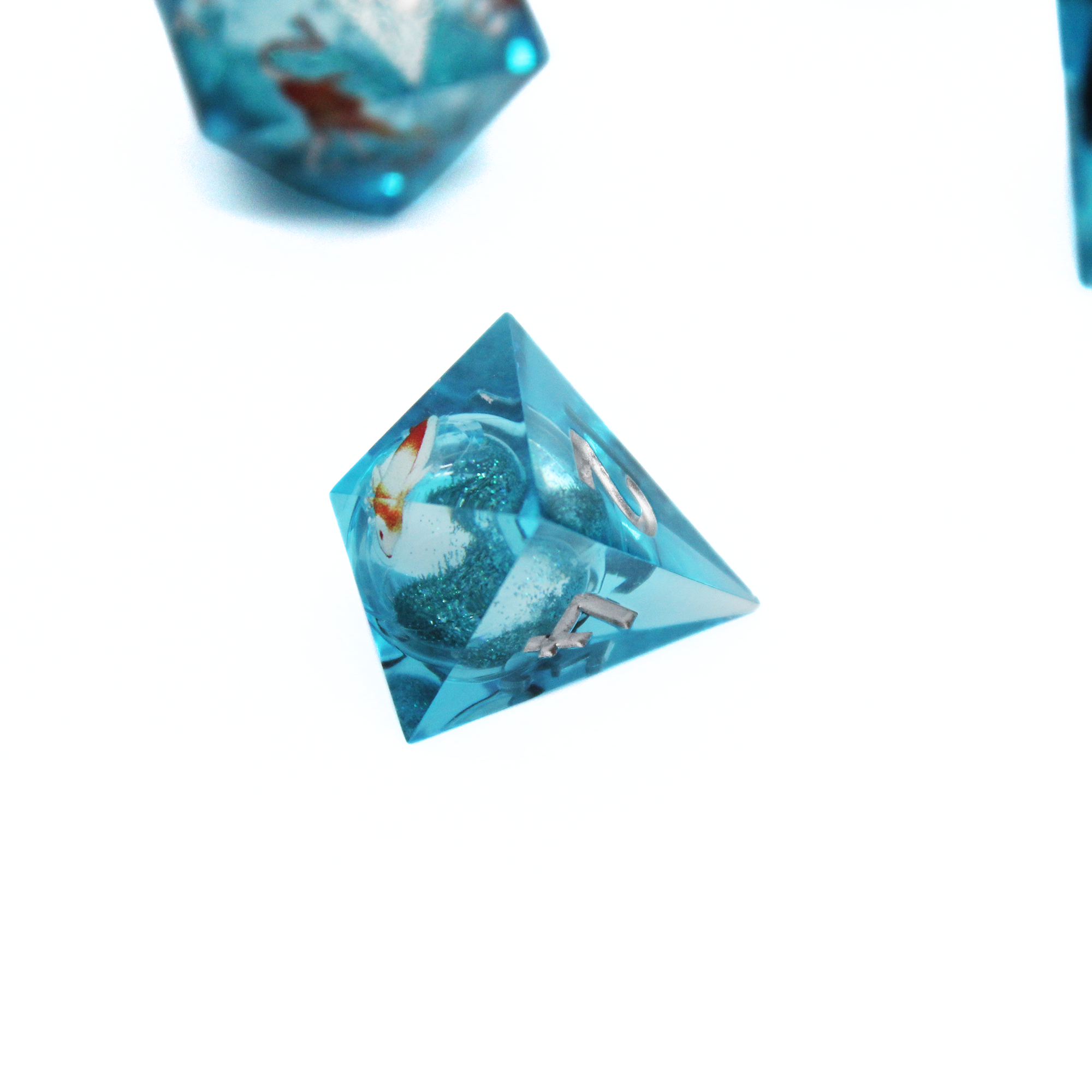 Koi Fish Pond Liquid Core Dice | Sharp Edge Dice