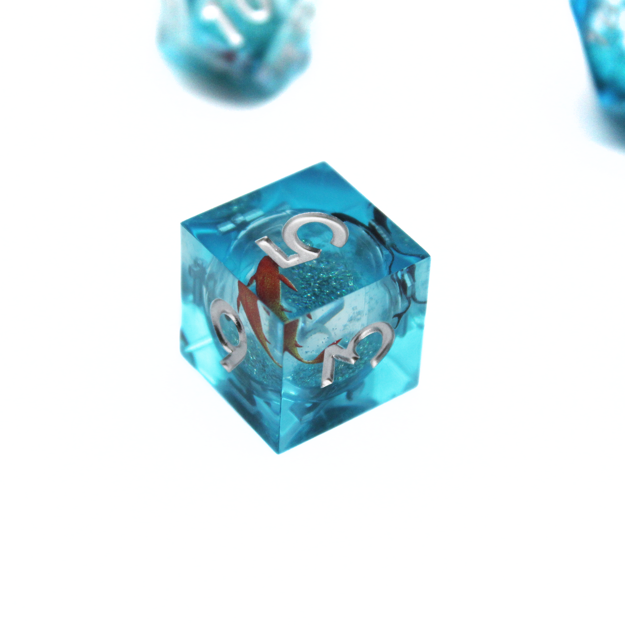 Koi Fish Pond Liquid Core Dice | Sharp Edge Dice