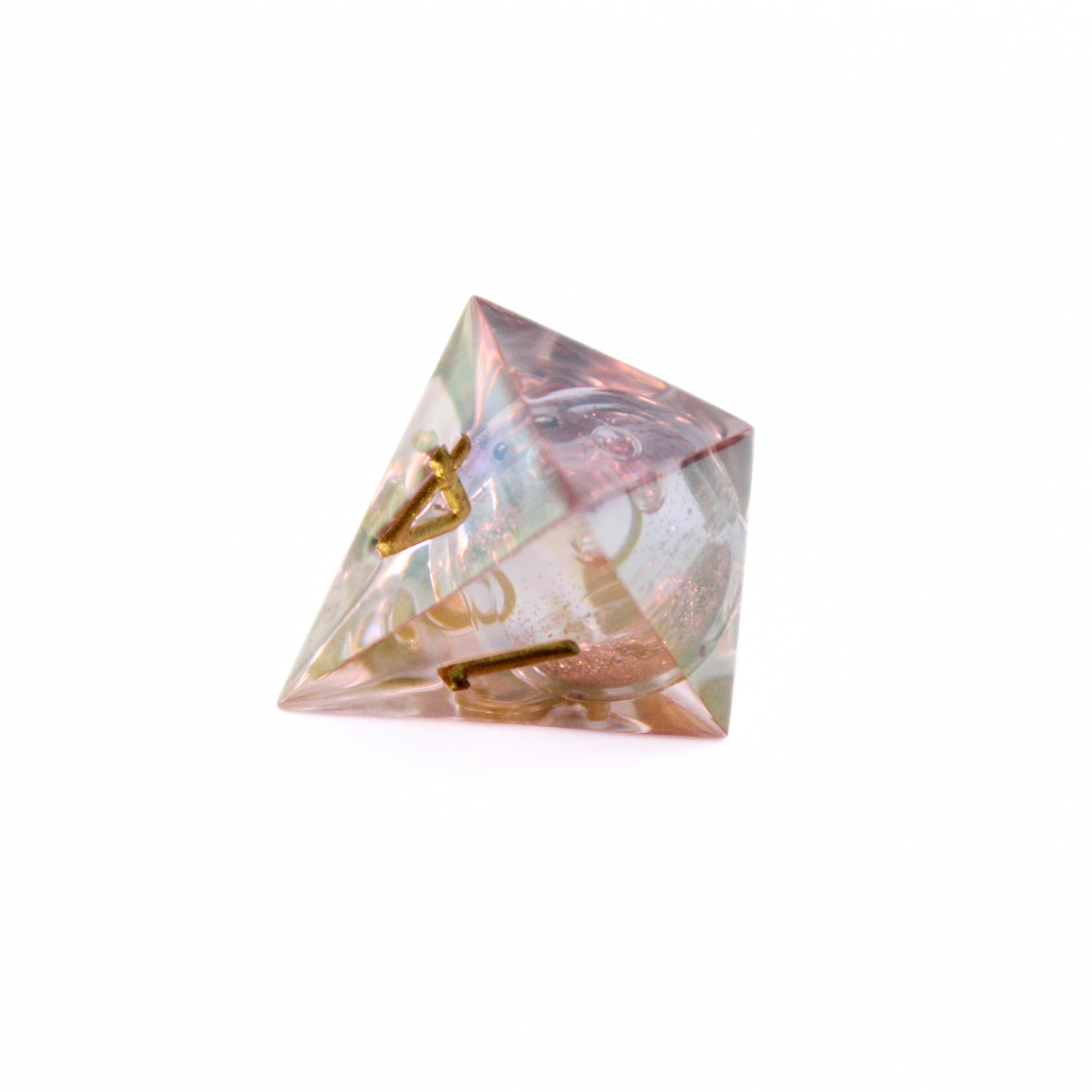 Rose Gold Garden 7pcs Liquid Core Dice Set | Sharp Edge Dice