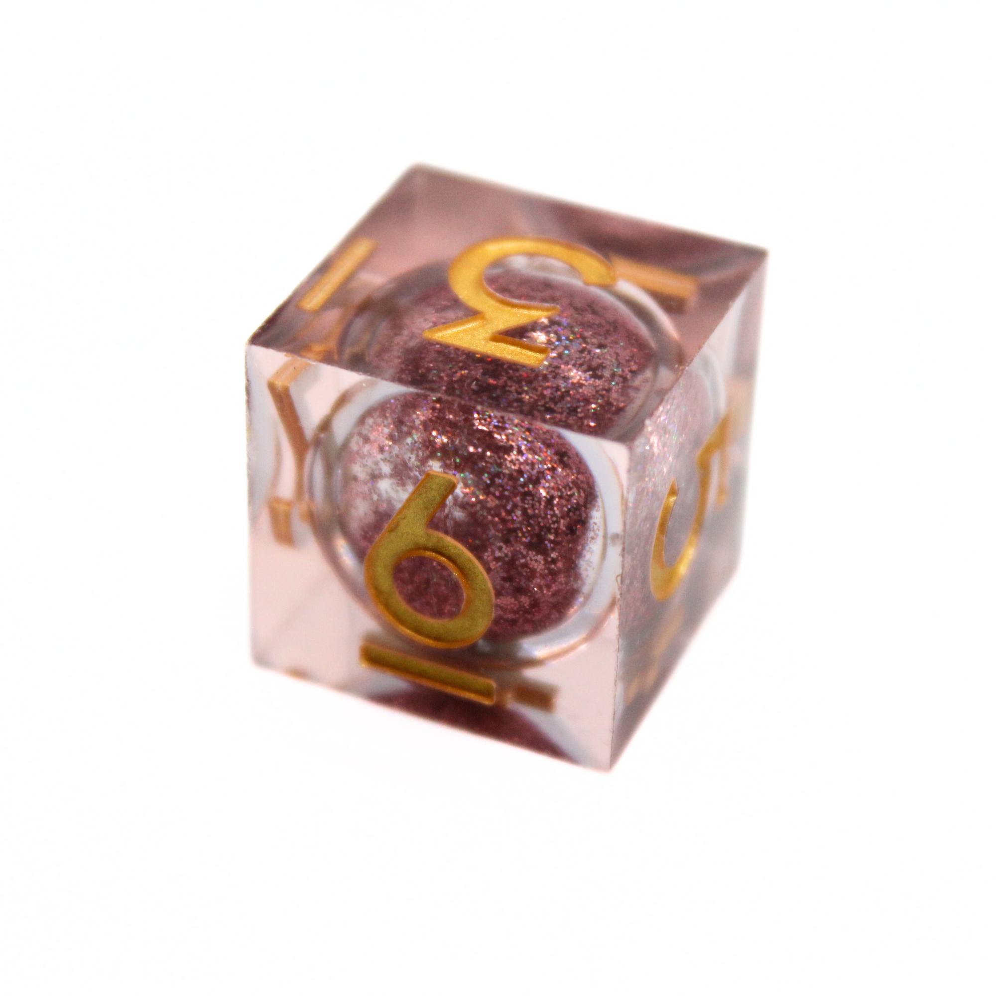 Rose Gold Garden 7pcs Liquid Core Dice Set | Sharp Edge Dice