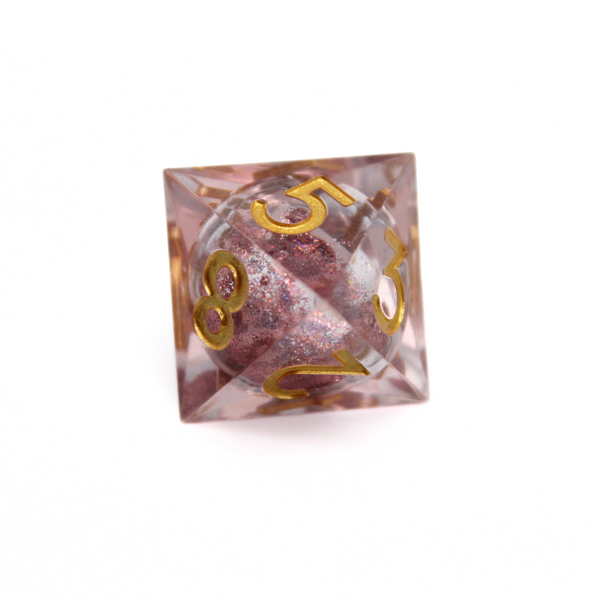 Rose Gold Garden 7pcs Liquid Core Dice Set | Sharp Edge Dice