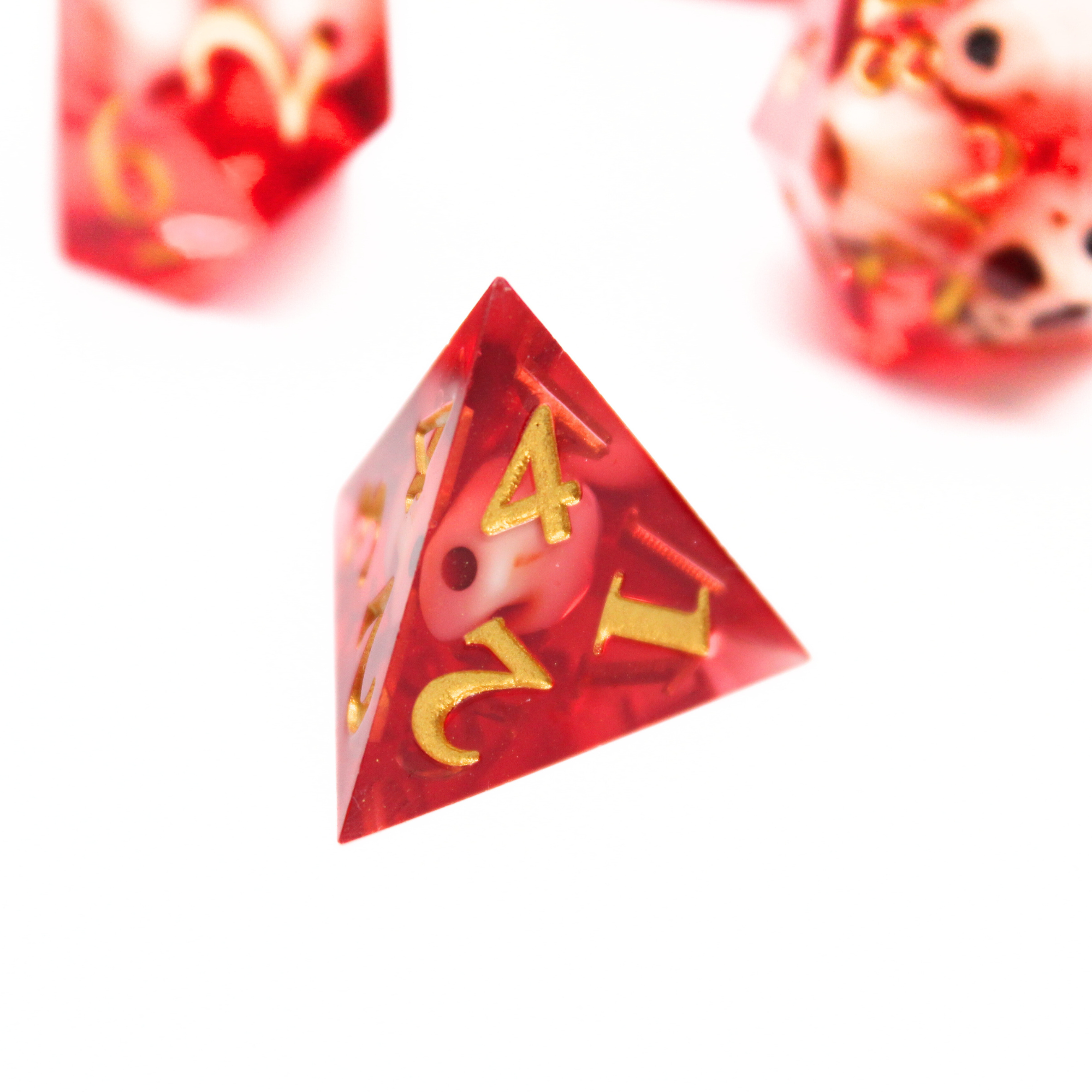 Red Skull 7pcs Inclusion Dice Set | Sharp Edge Dice