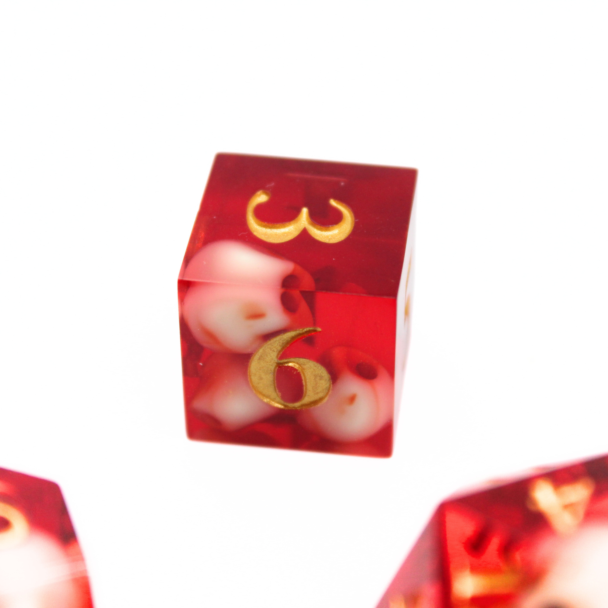 Red Skull 7pcs Inclusion Dice Set | Sharp Edge Dice