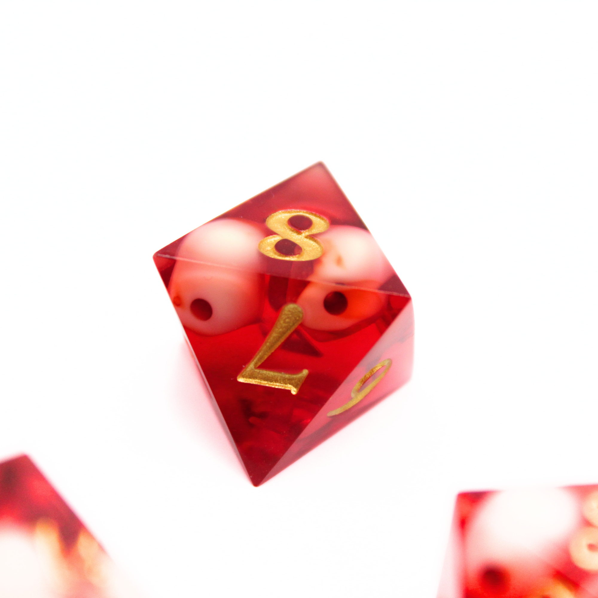 Red Skull 7pcs Inclusion Dice Set | Sharp Edge Dice
