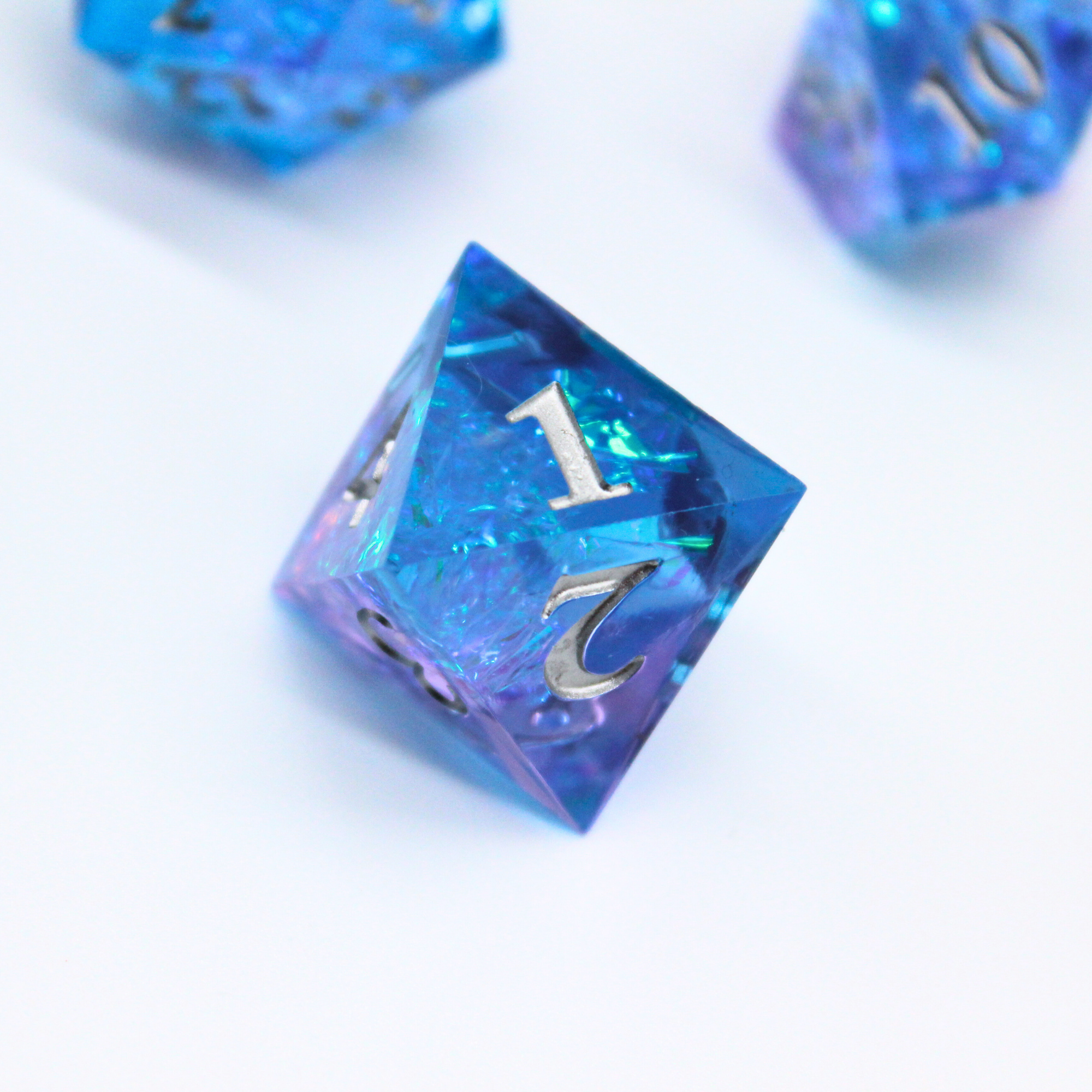 Nebula Cascade 7pcs Inclusion Dice Set | Sharp Edge Dice