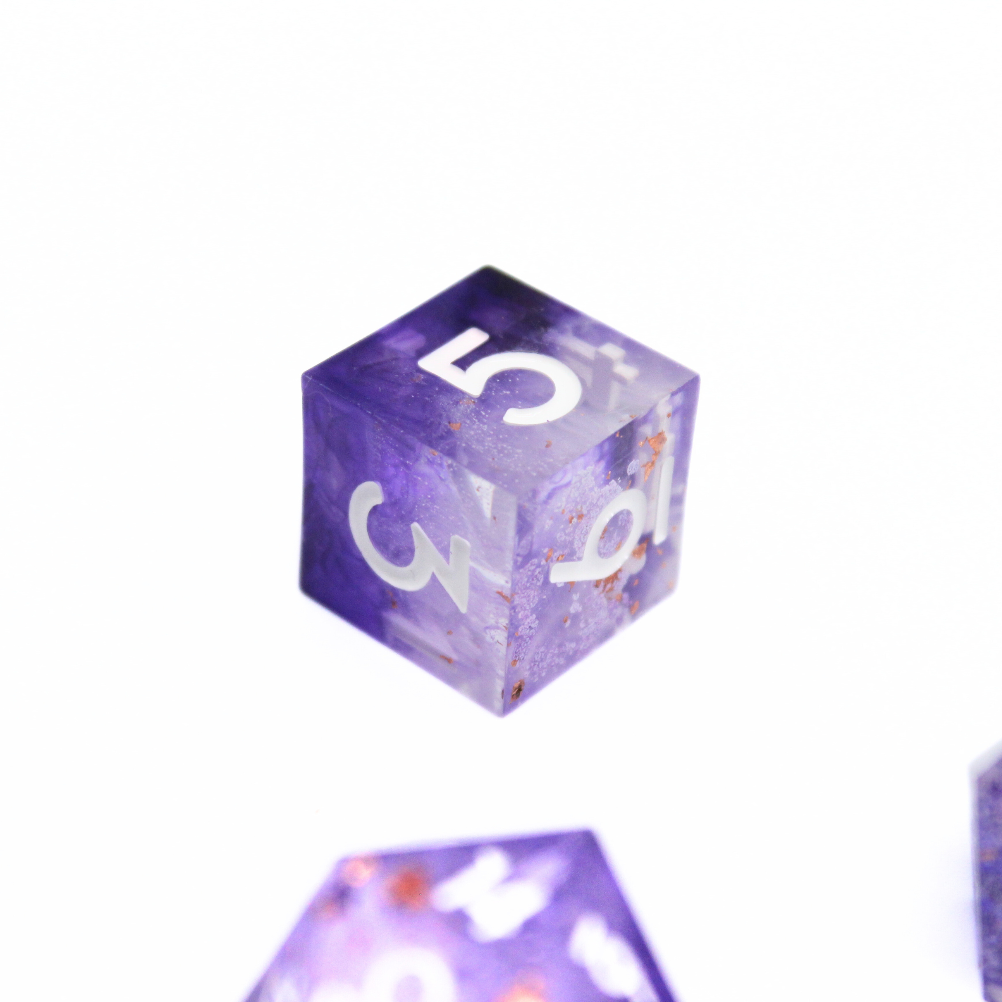 Amethyst Ash 7pcs Inclusion Dice Set | Sharp Edge Dice