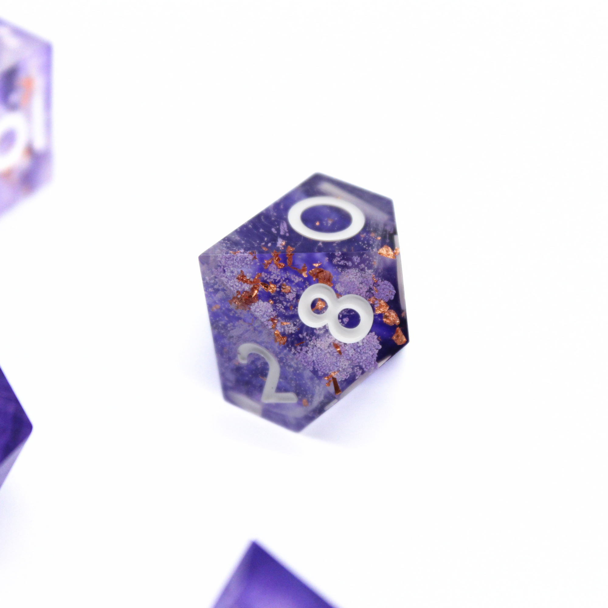 Amethyst Ash 7pcs Inclusion Dice Set | Sharp Edge Dice