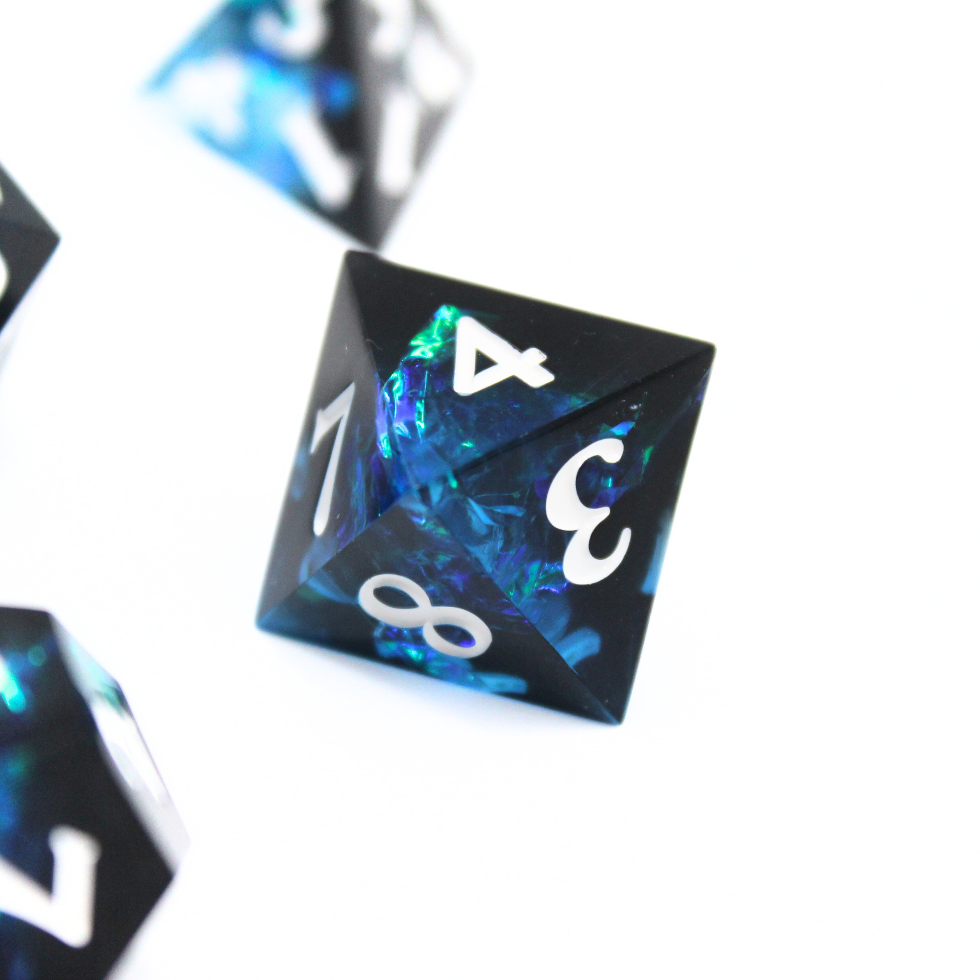 Void Opal 7pcs Inclusion Dice Set | Sharp Edge Dice