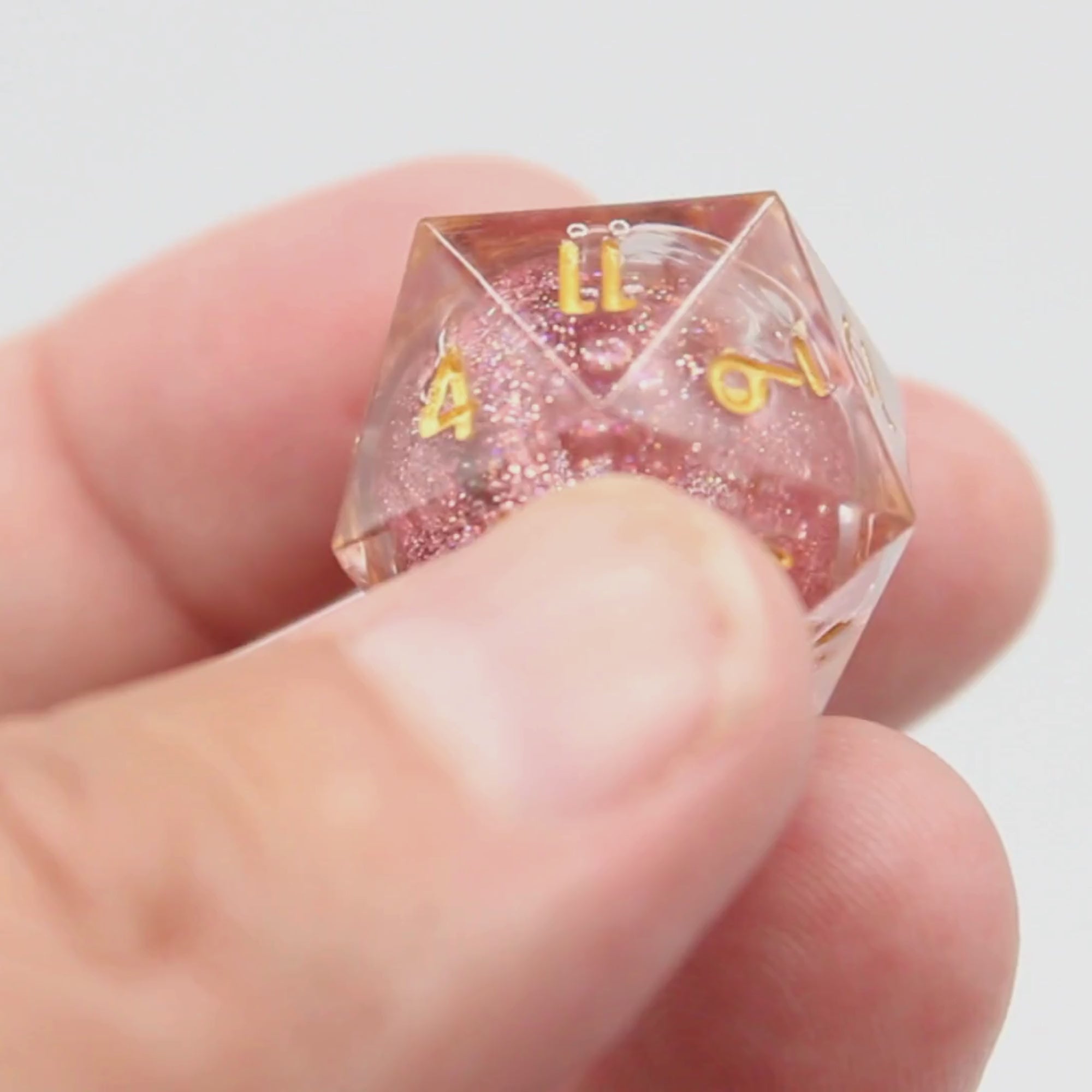 Rose Gold Garden 7pcs Liquid Core Dice Set | Sharp Edge Dice