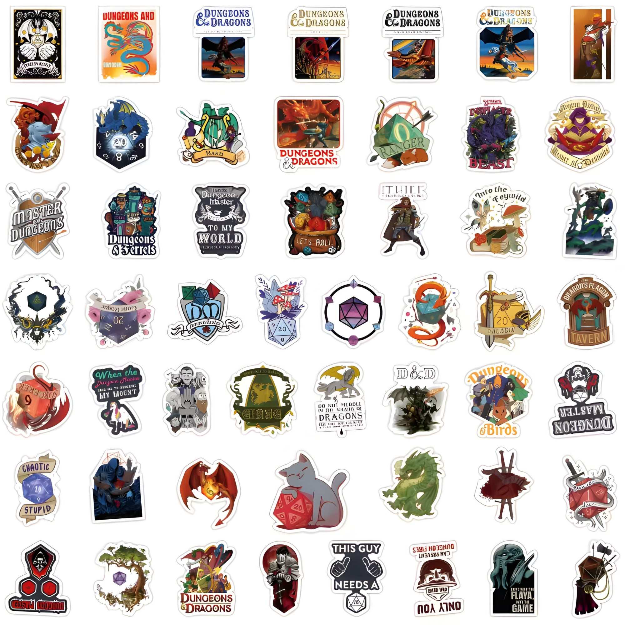 100PCS DnD Sticker Pack | Unique TTRPG & DnD Stickers for Gamers – 12 ...