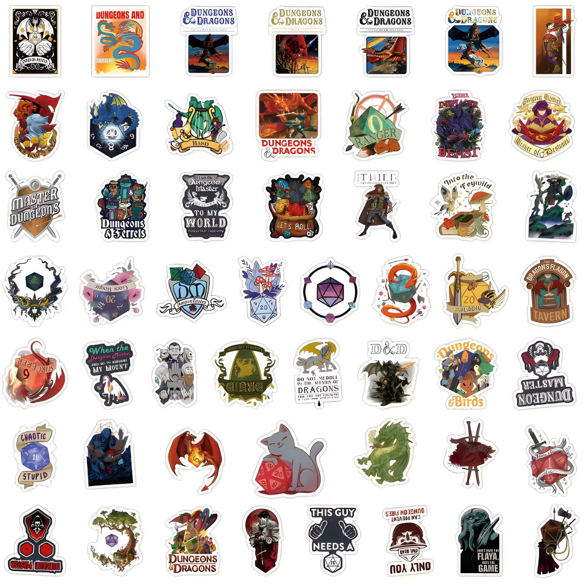 100PCS DnD Sticker Pack | Unique TTRPG & DnD Stickers for Gamers – 12 ...