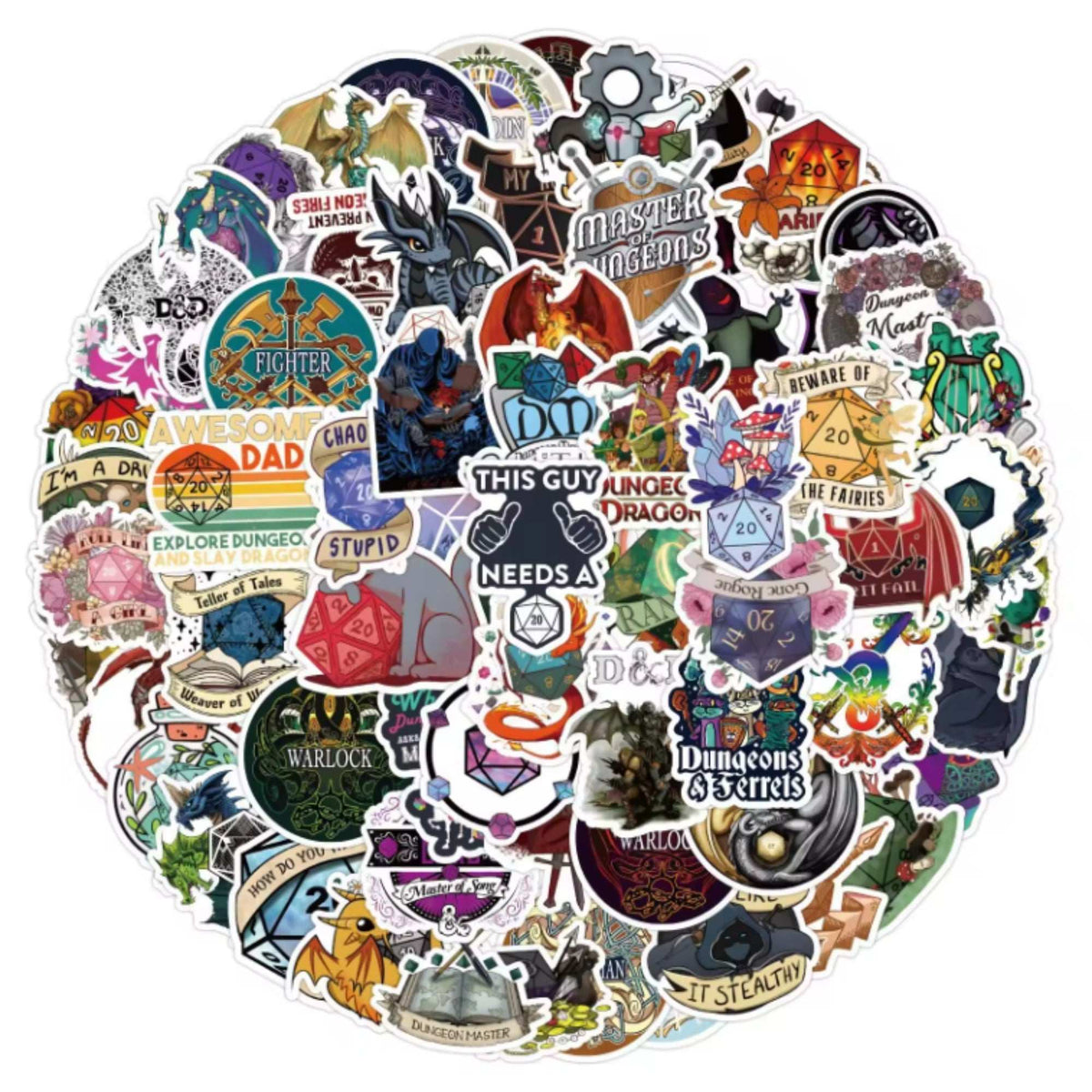100PCS DnD Sticker Pack | Unique TTRPG & DnD Stickers for Gamers – 12 ...