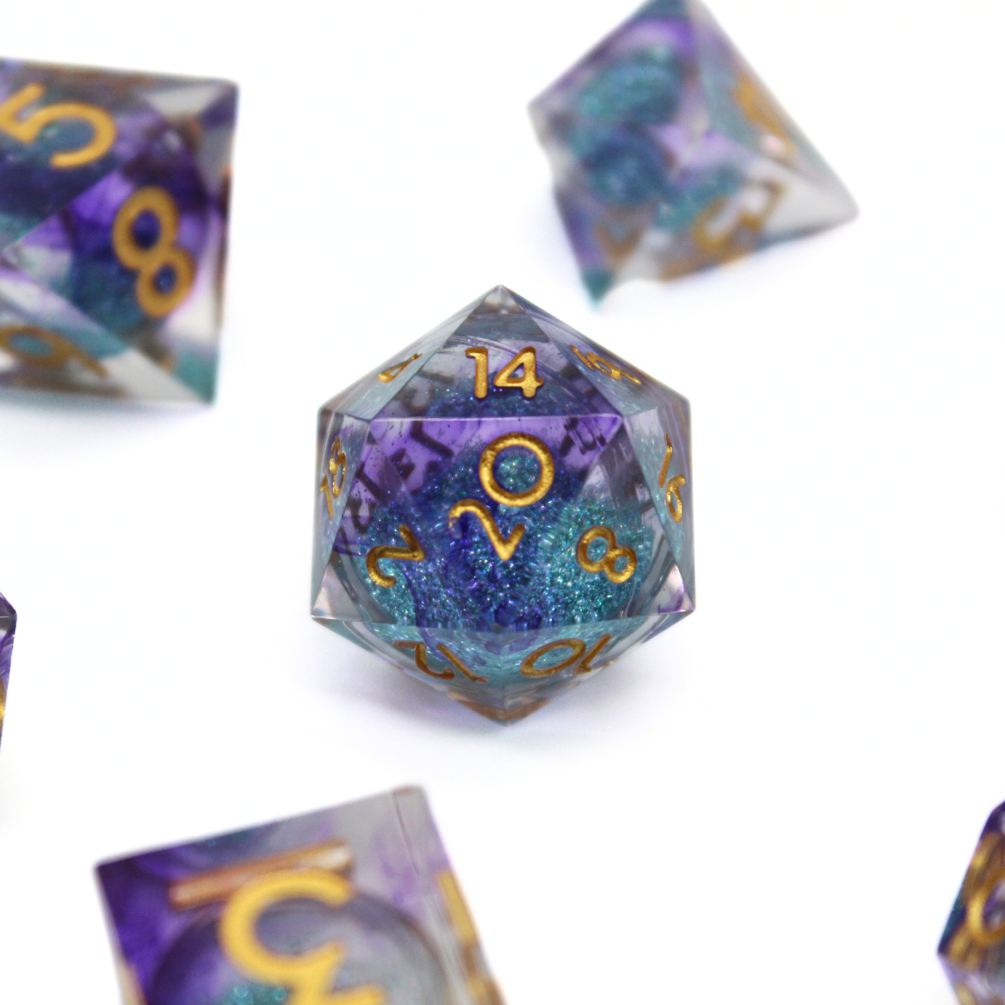 Dreamspire Lore Liquid Core 7pcs Dice Set | Sharp Edge Dice