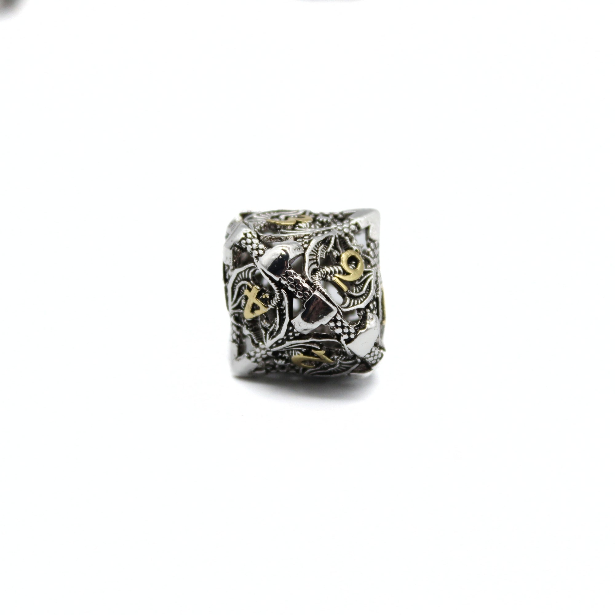Silver Dragon Hollow Metal Dice (7pcs Set)