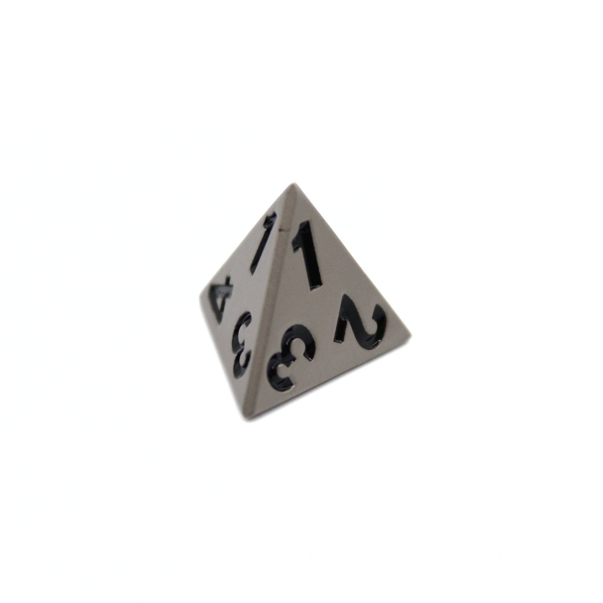 Matte Silver Metal Dice (7pcs Set)
