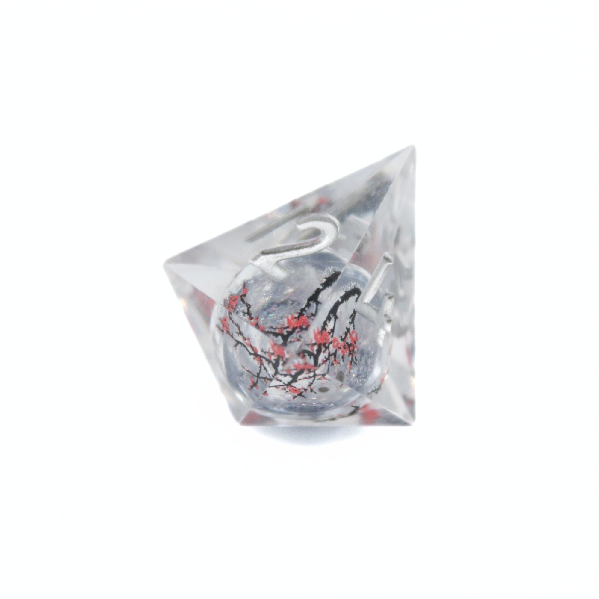 Sakura Blossom Silver Liquid Core Dice | Sharp Edge Dice