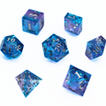Nebula Cascade 7pcs Inclusion Dice Set | Sharp Edge Dice