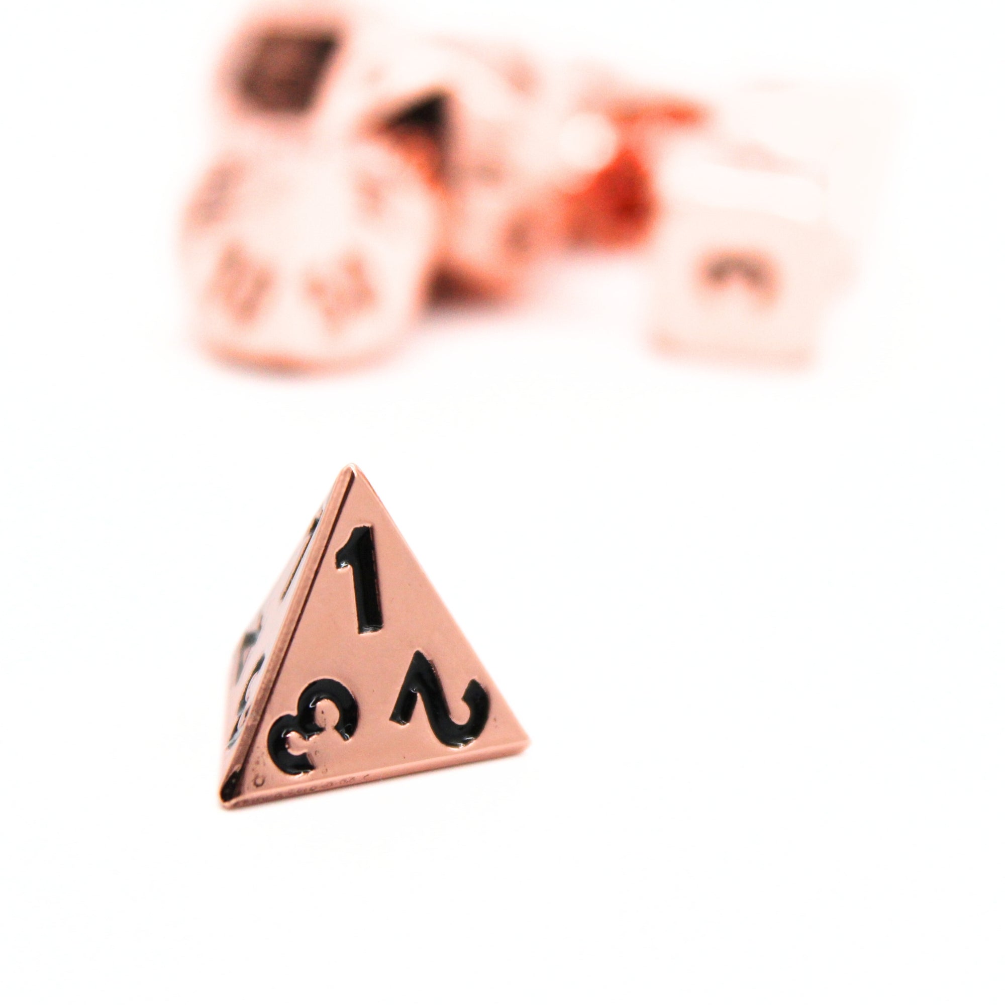 Rose Gold Plated Metal Dice (7pcs Set)