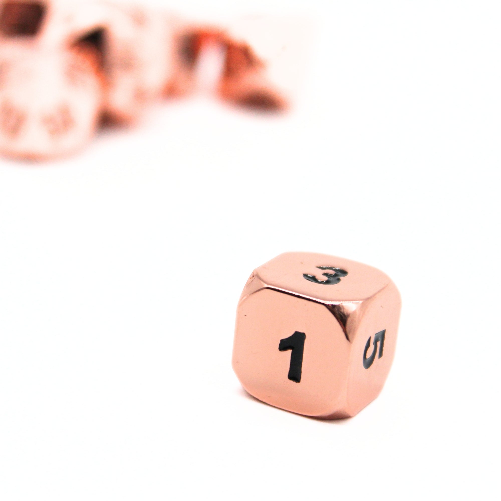 Rose Gold Plated Metal Dice (7pcs Set)