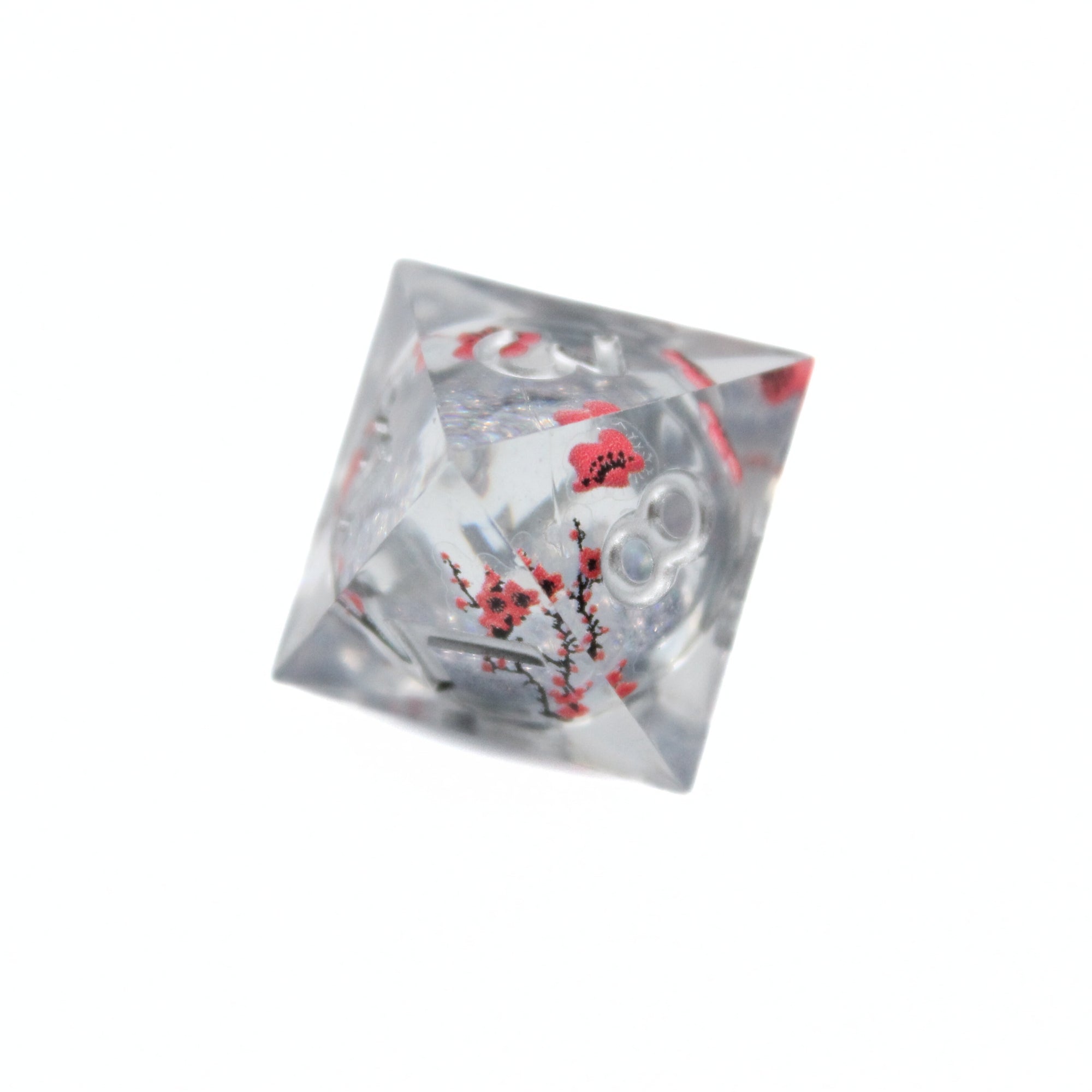 Sakura Blossom Silver Liquid Core Dice | Sharp Edge Dice