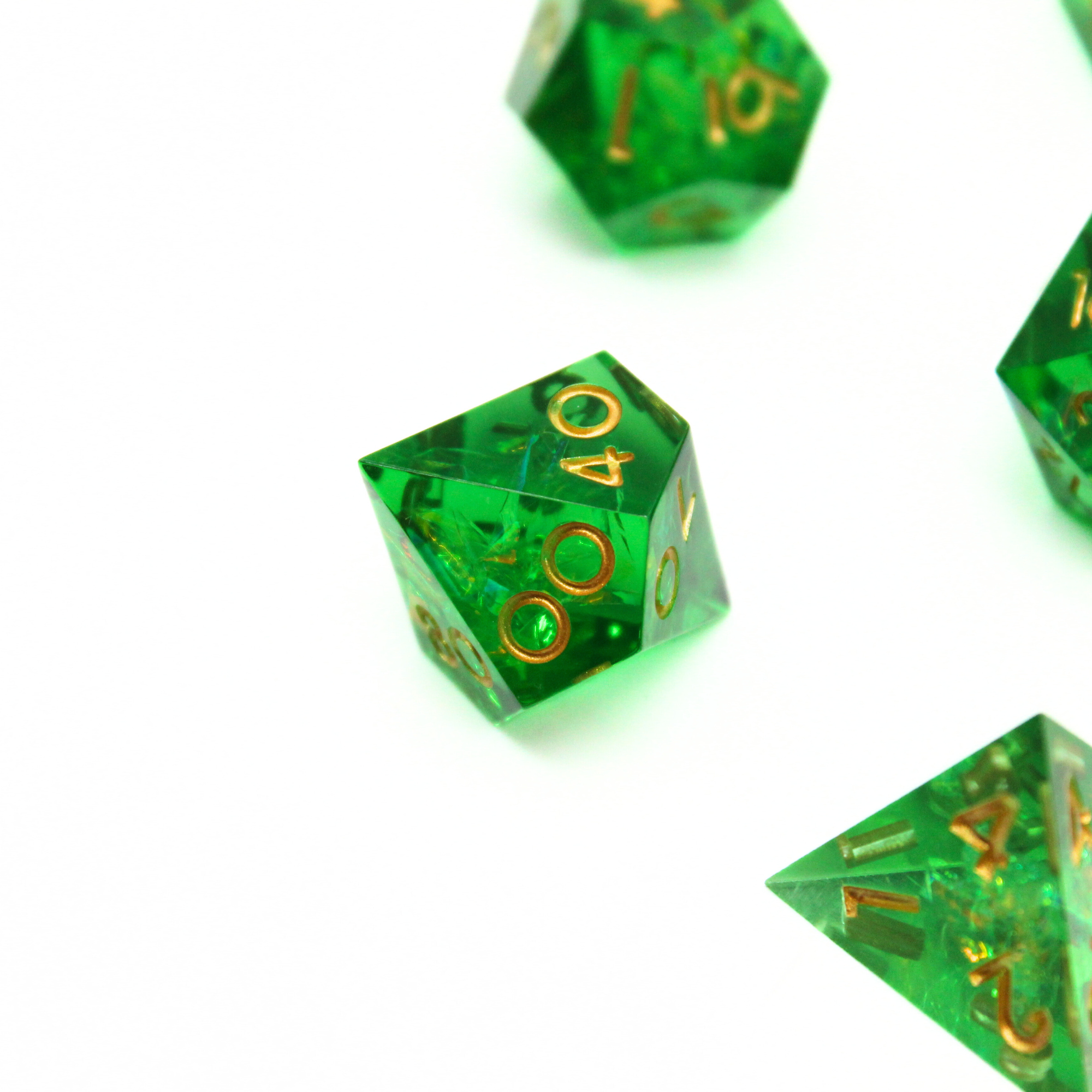 Verdant Vault 7pcs Inclusion Dice Set | Sharp Edge Dice