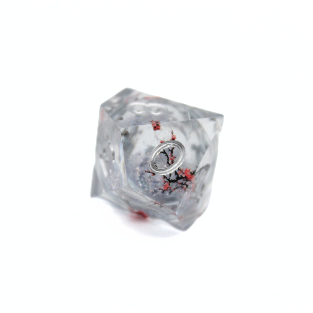Sakura Blossom Silver Liquid Core Dice | Sharp Edge Dice