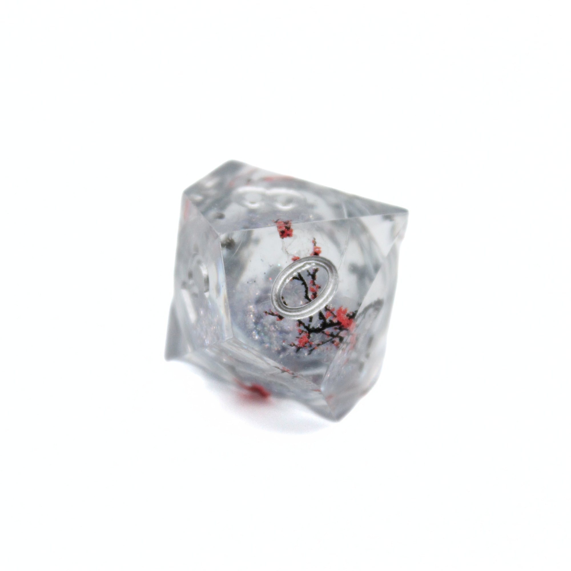 Sakura Blossom Silver Liquid Core Dice | Sharp Edge Dice