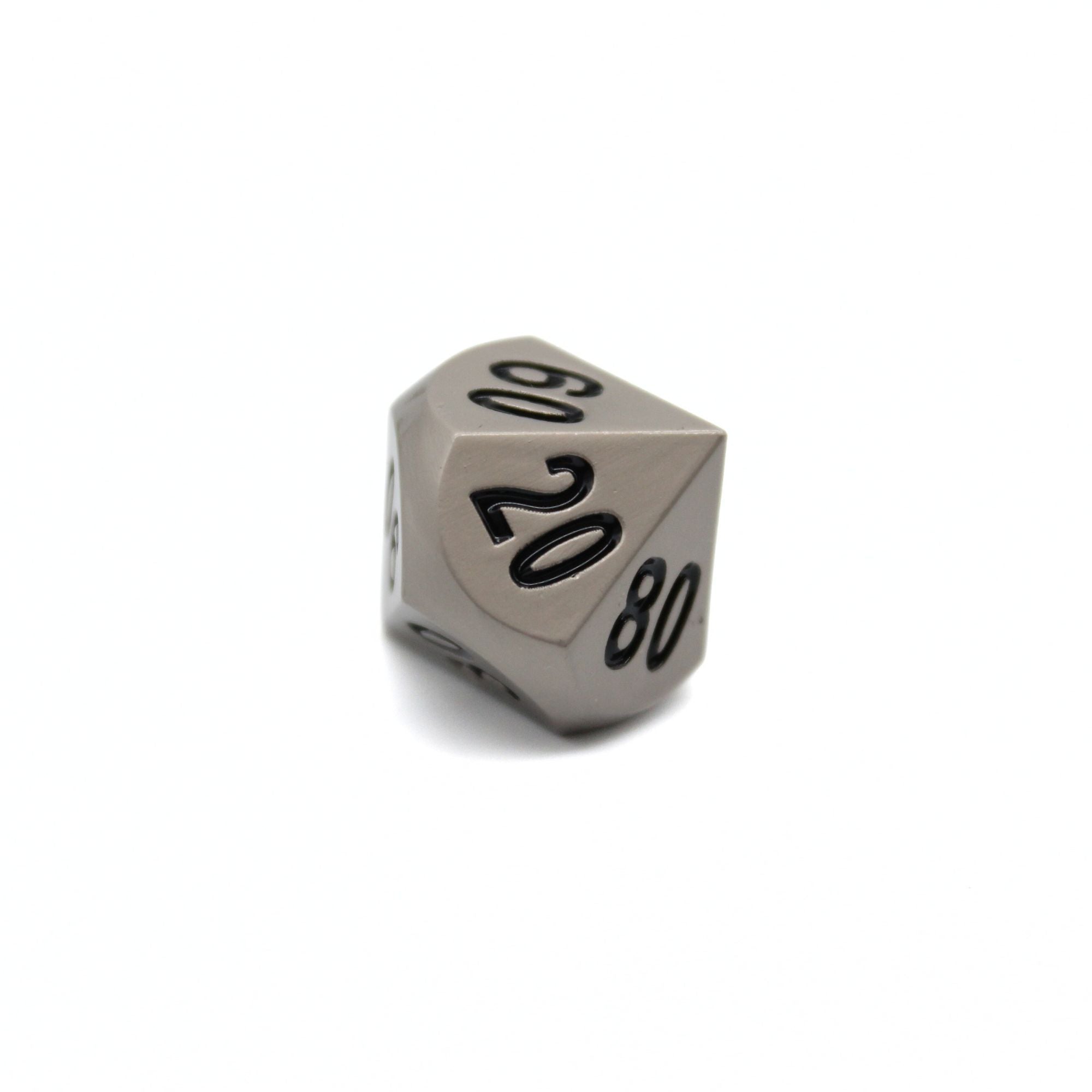 Matte Silver Metal Dice (7pcs Set)