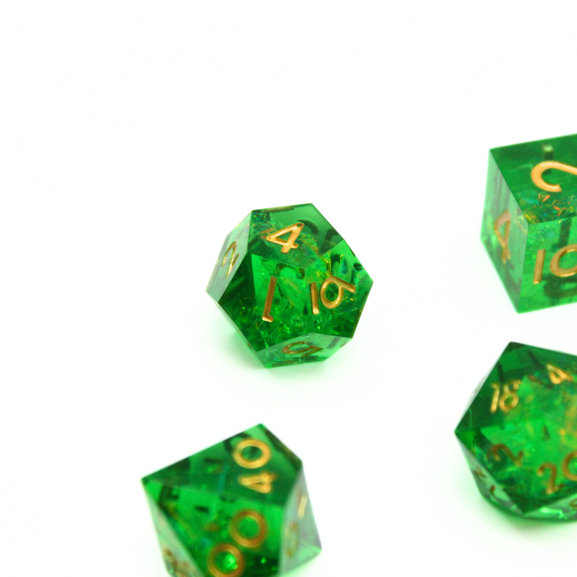 Verdant Vault 7pcs Inclusion Dice Set | Sharp Edge Dice