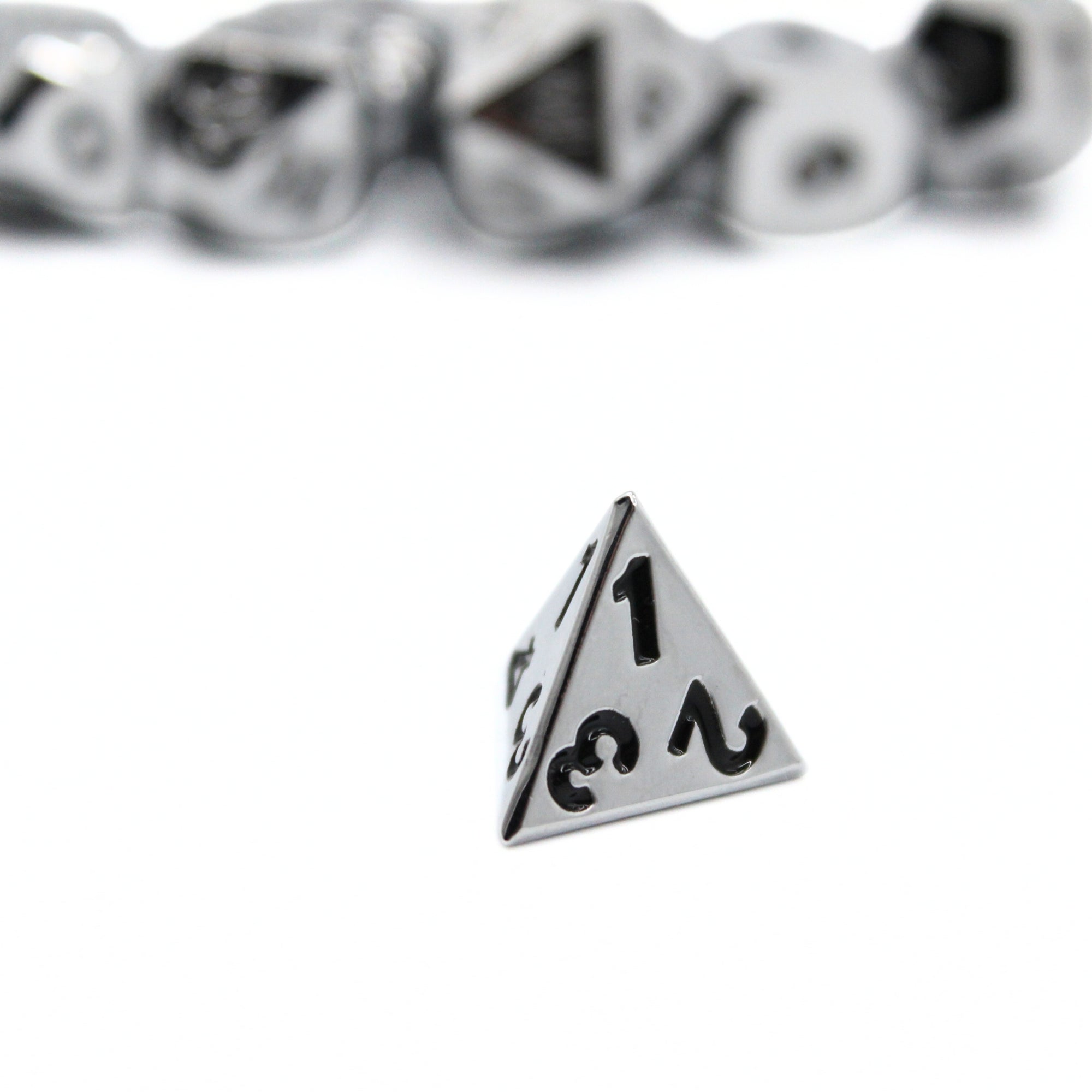 Silver Plated Metal Dice (7pcs Set)
