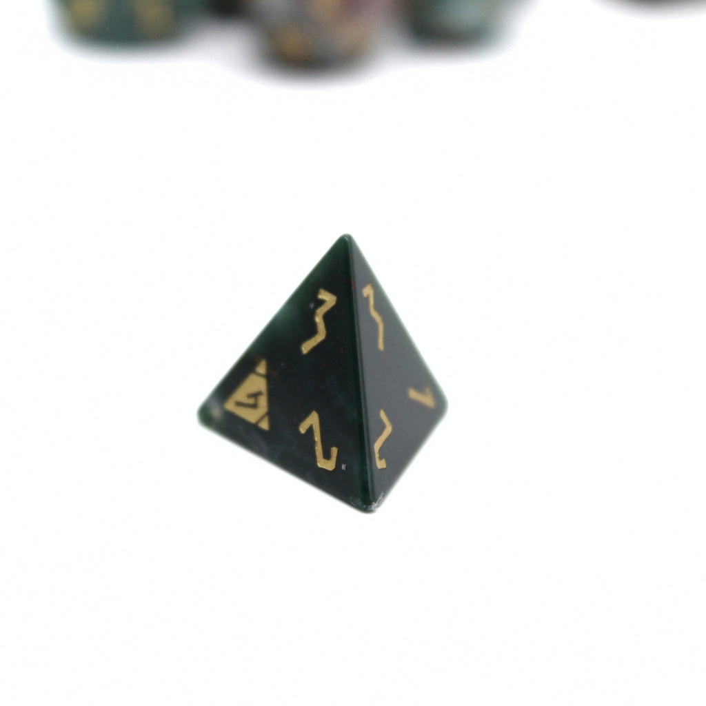 Indian Agate Stone Dice (7pcs set)