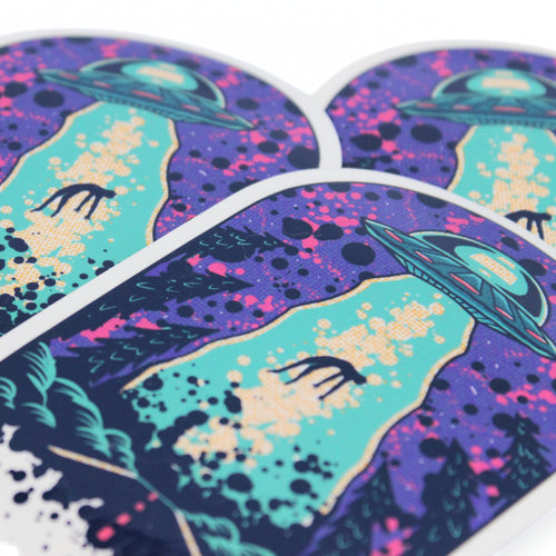 Alien Abudction Sticker 4"