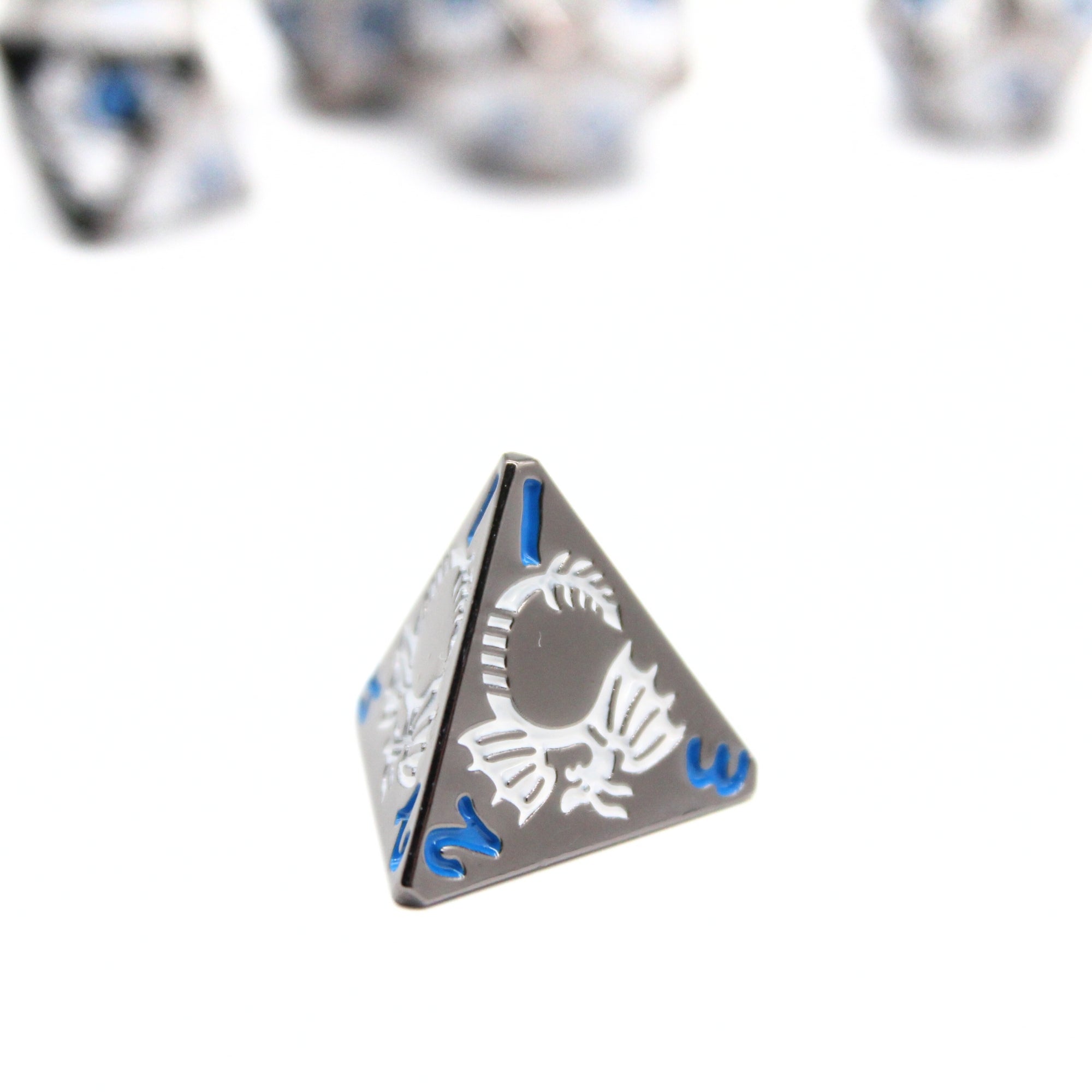 Silver Blue Dragon Metal Dice (7pcs Set)