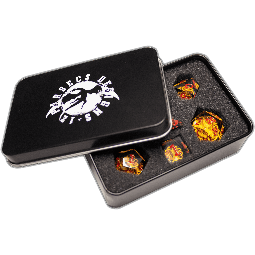 King Cthulhu 7pc Resin Dice Set | Little Worlds Collection