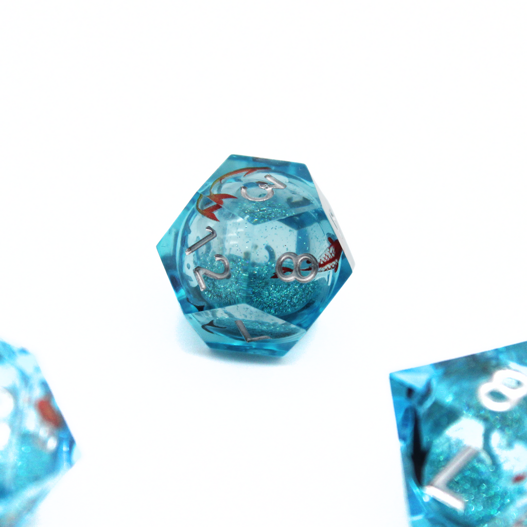 Koi Fish Pond Liquid Core Dice | Sharp Edge Dice