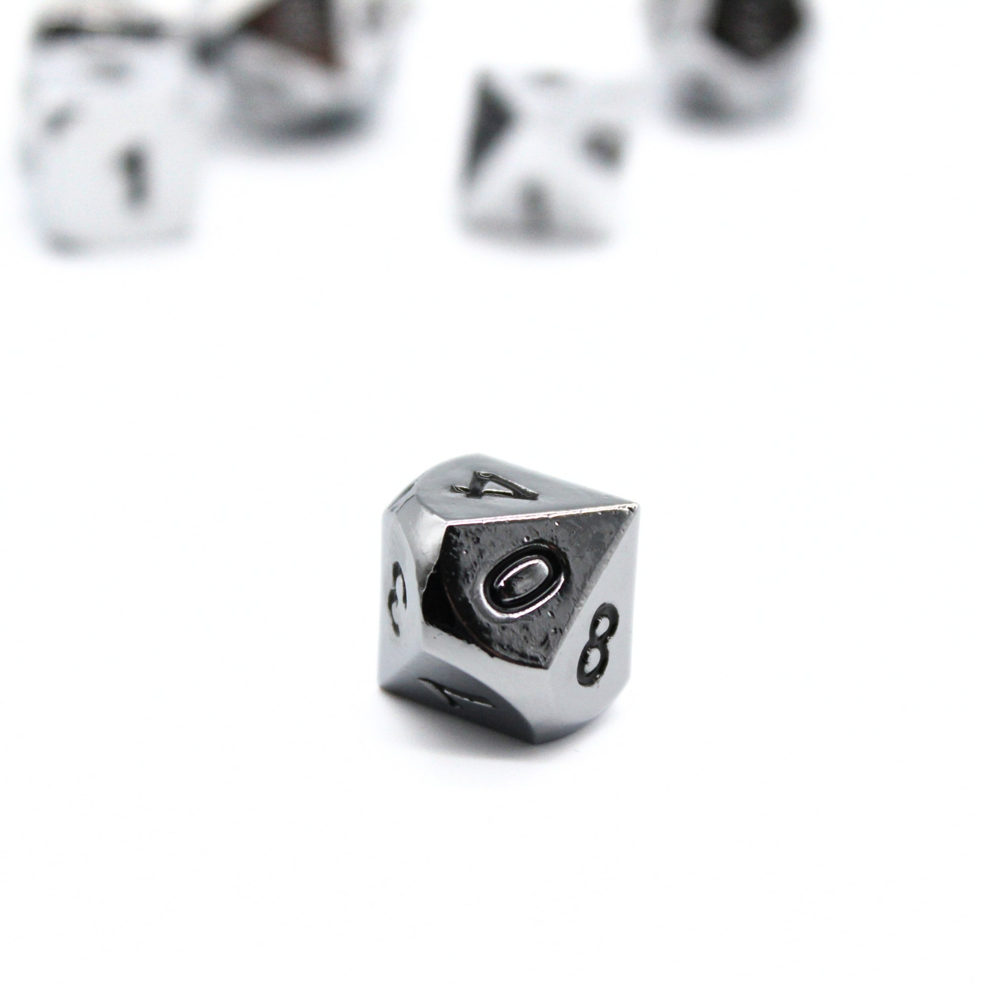 Silver Plated Metal Dice (7pcs Set)