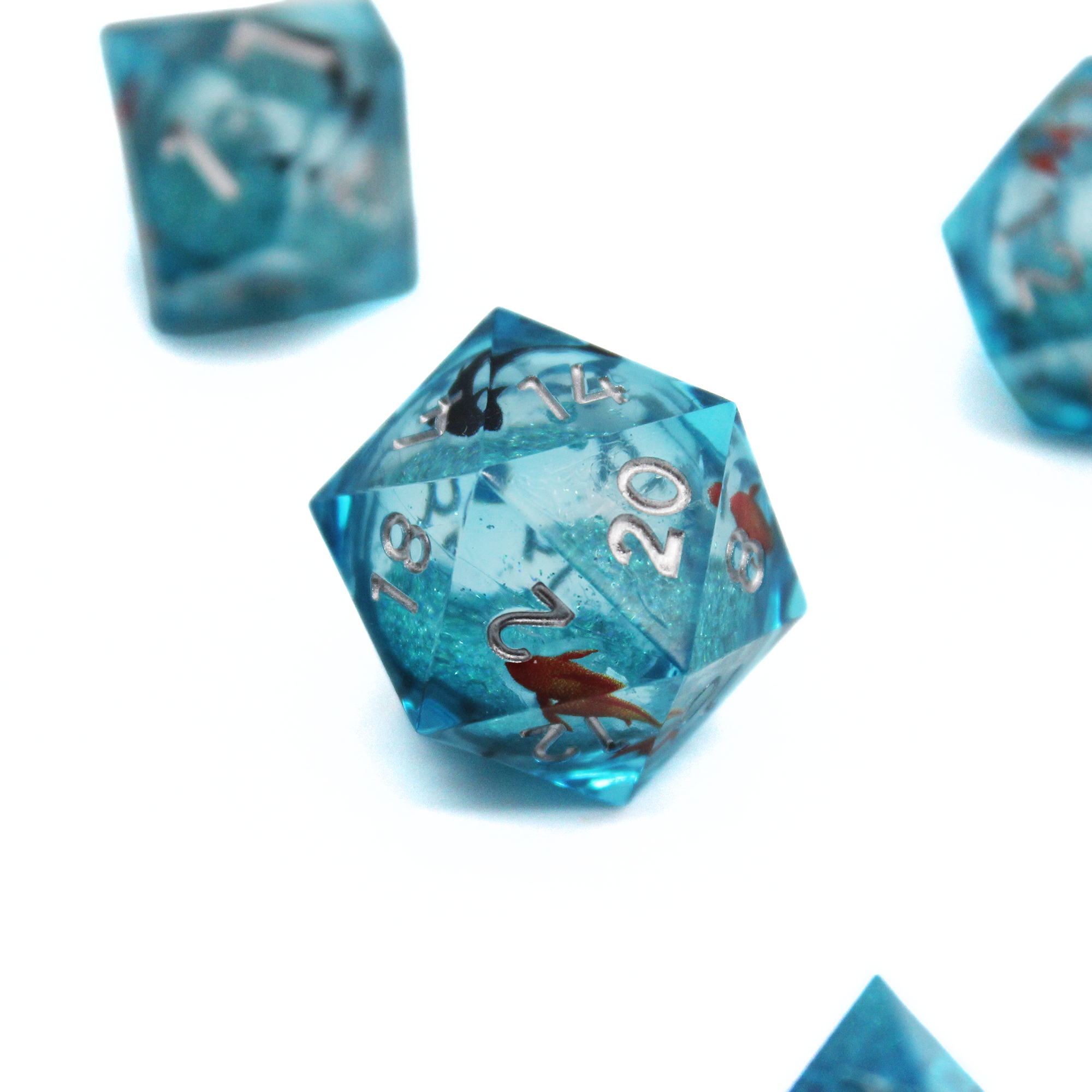 Koi Fish Pond Liquid Core Dice | Sharp Edge Dice