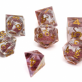 Rose Gold Garden 7pcs Liquid Core Dice Set | Sharp Edge Dice