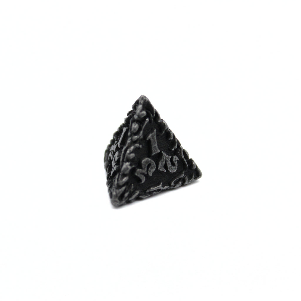 Obsidian Floral Metal Dice (7pcs Set)