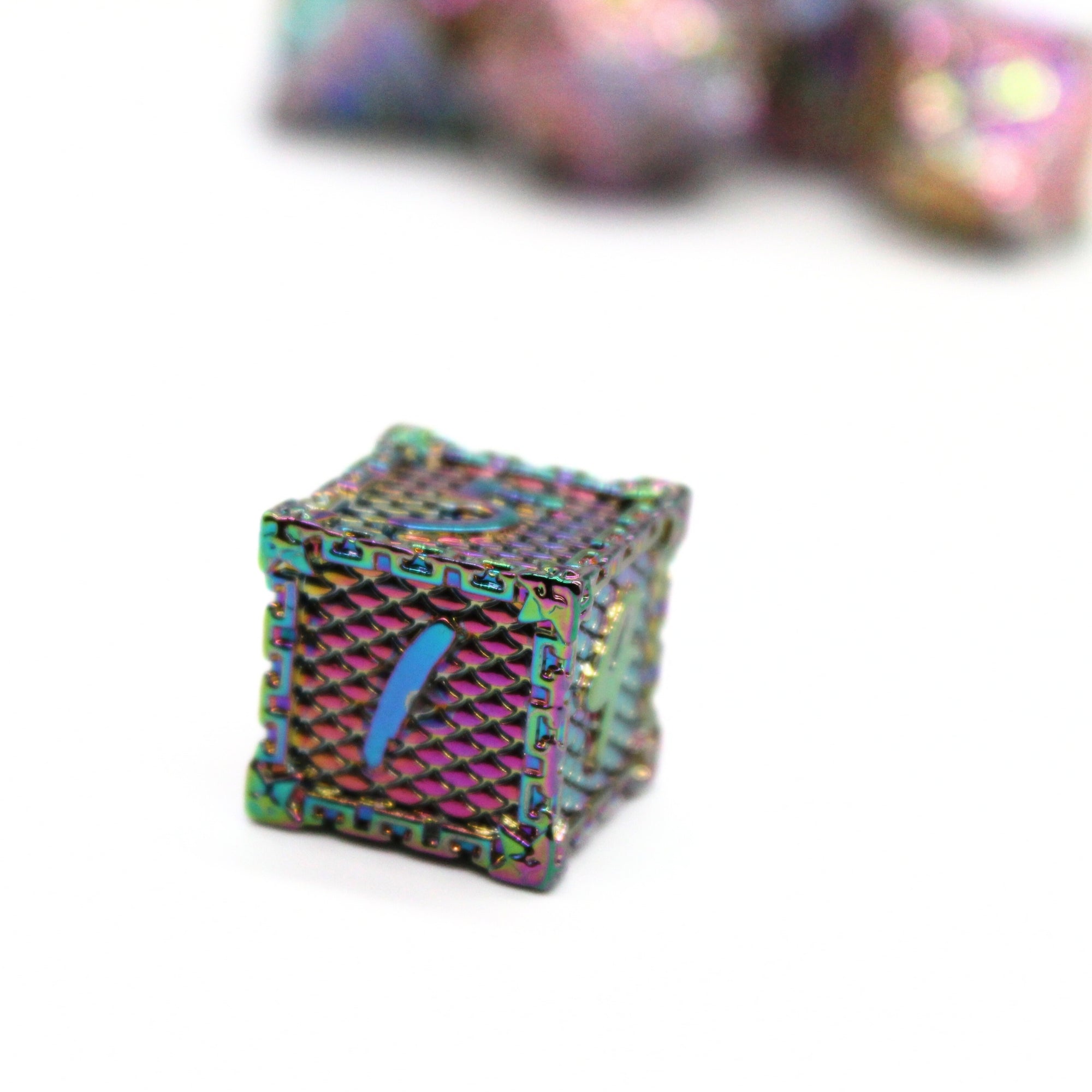 Iridescent Chain Metal Dice (7pcs Set)