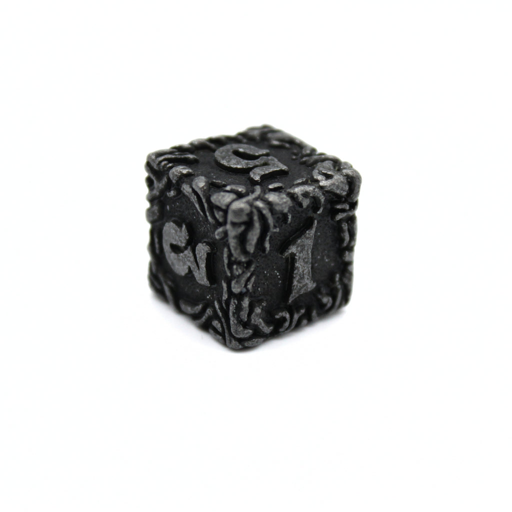Obsidian Floral Metal Dice (7pcs Set)