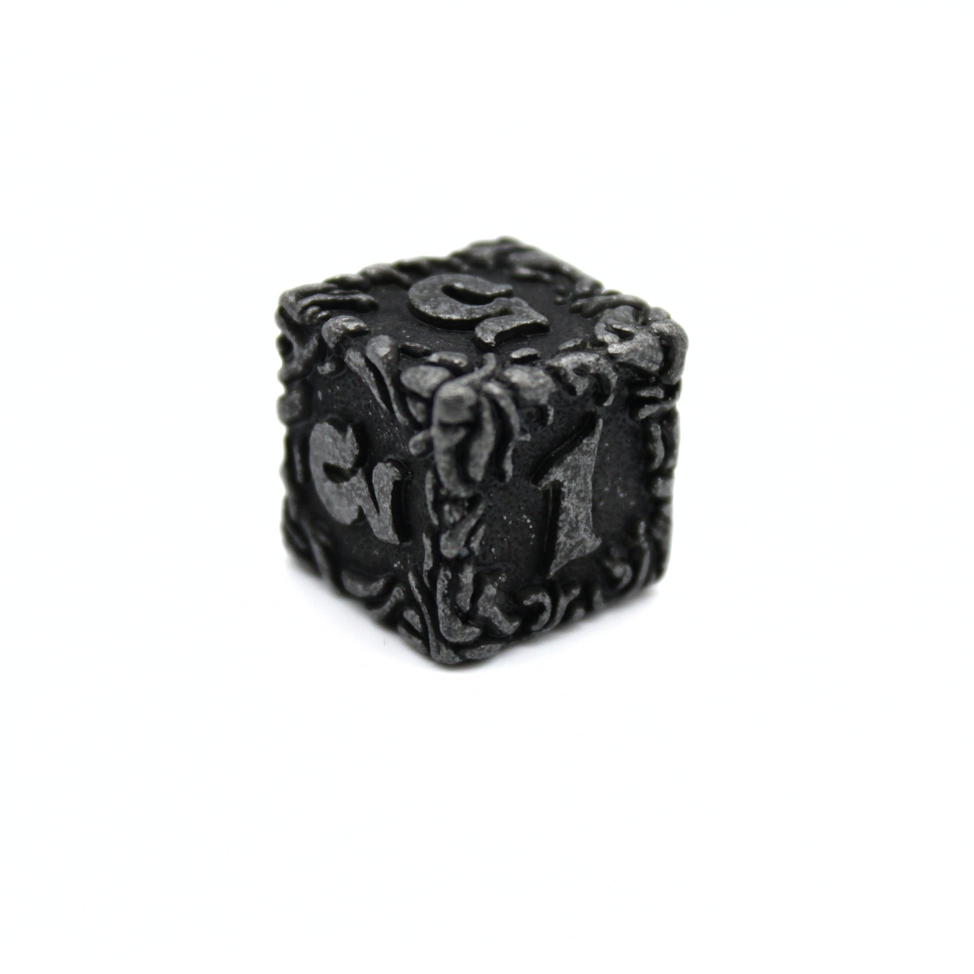 Obsidian Floral Metal Dice (7pcs Set)