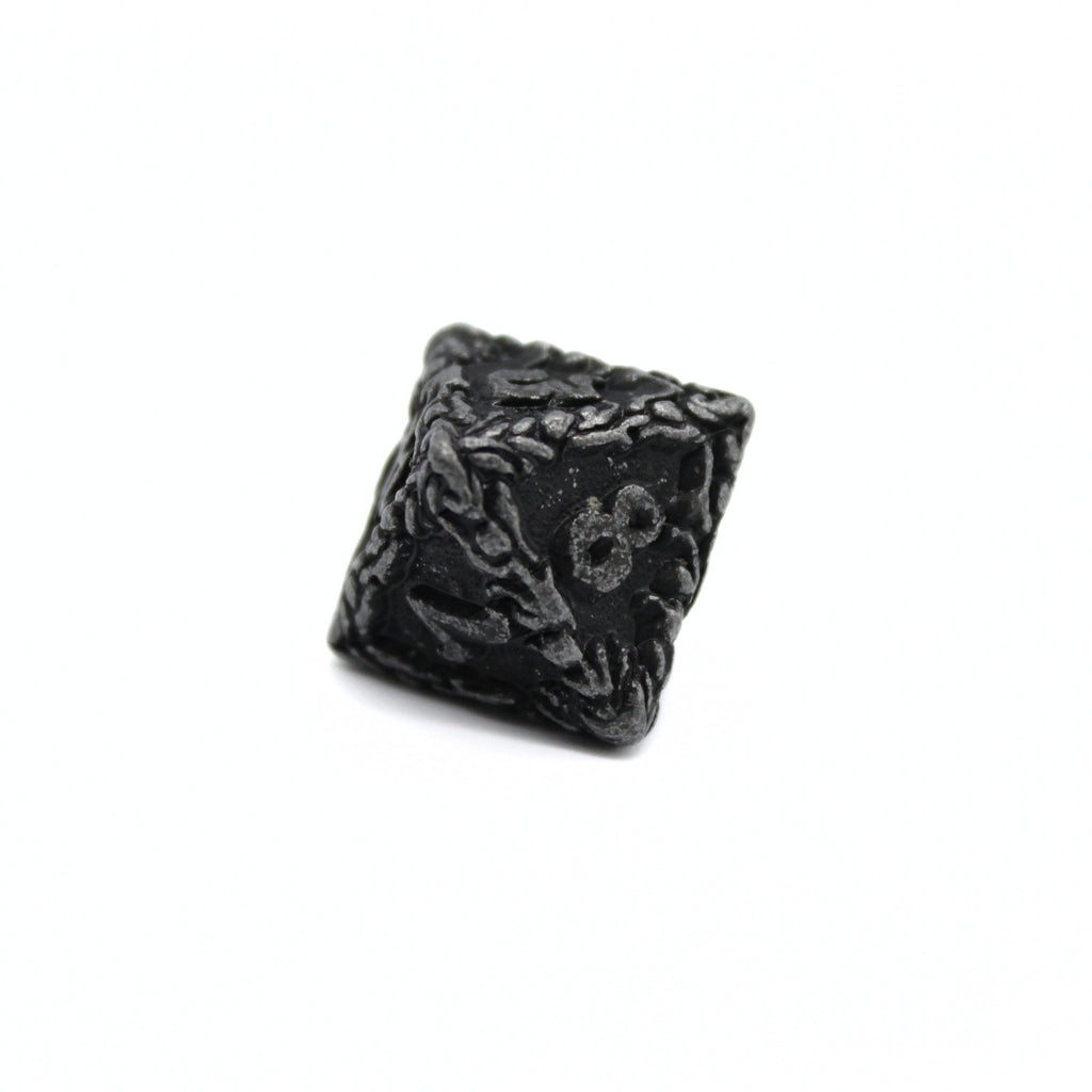 Obsidian Floral Metal Dice (7pcs Set)