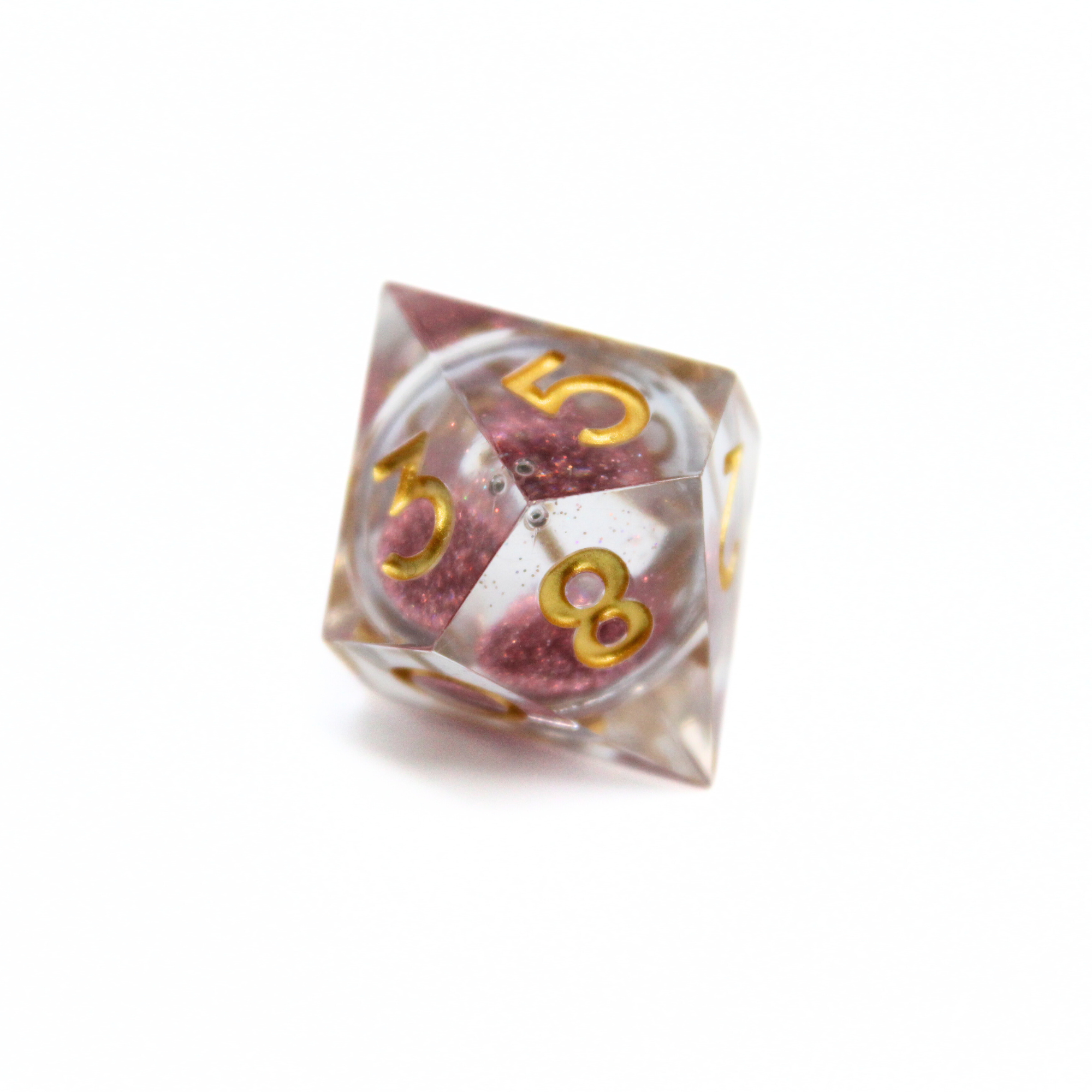 Rose Gold Garden 7pcs Liquid Core Dice Set | Sharp Edge Dice