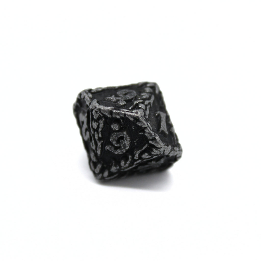 Obsidian Floral Metal Dice (7pcs Set)