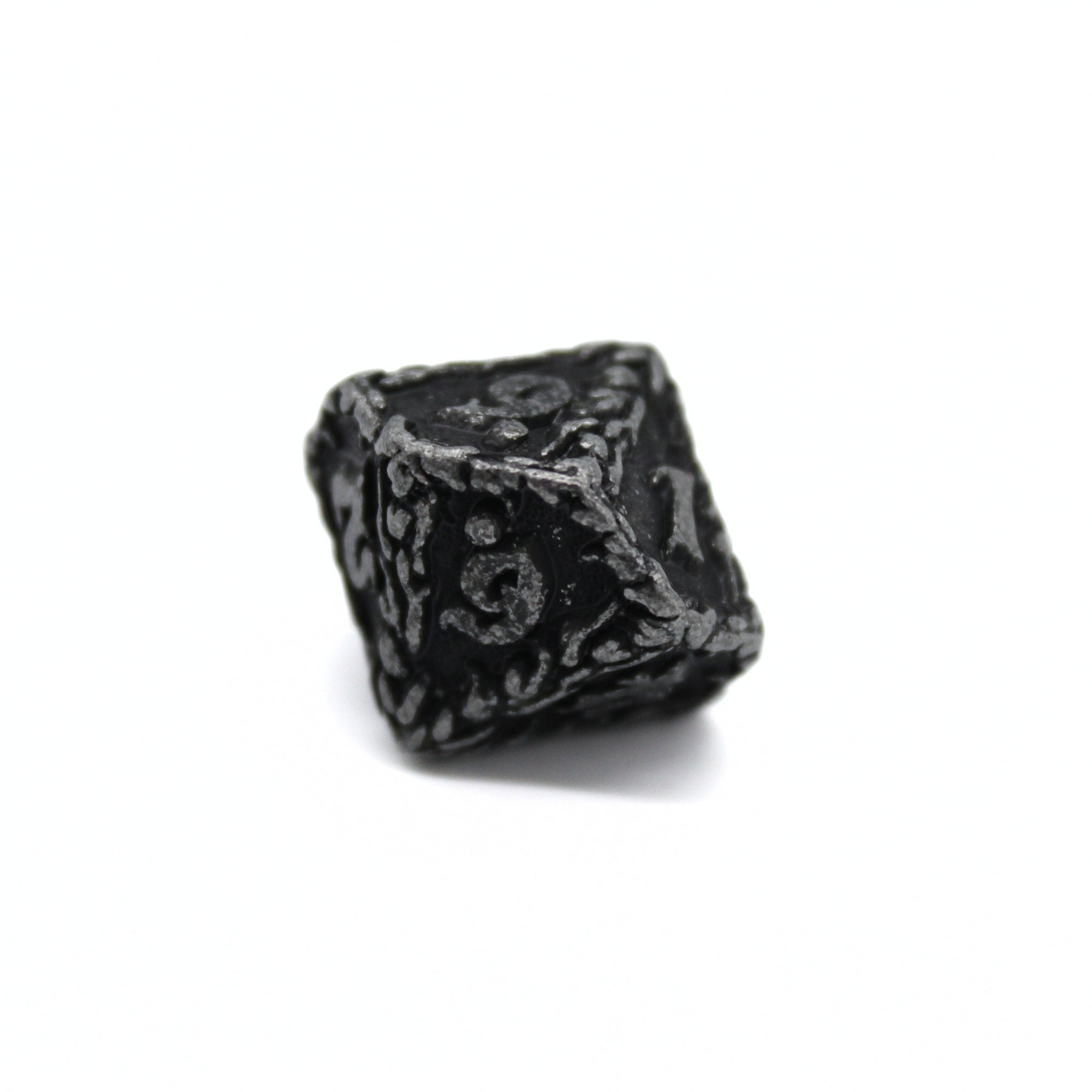 Obsidian Floral Metal Dice (7pcs Set)